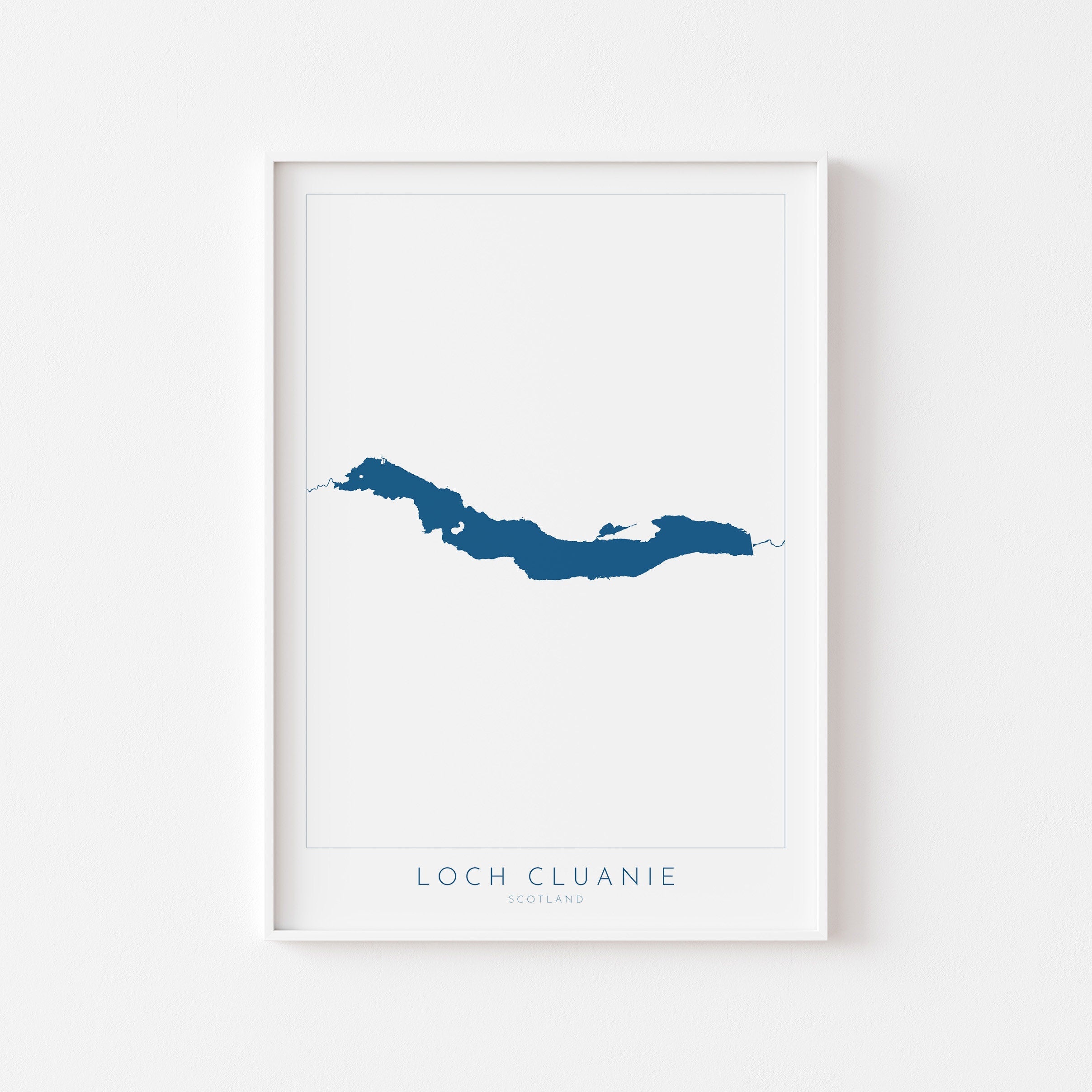 Loch Cluanie Map Art - Scottish Loch Maps, Loch Cluanie Art Print, Scotland Art Print, Scotland Gift, Scotland Map Art, Loch Gift