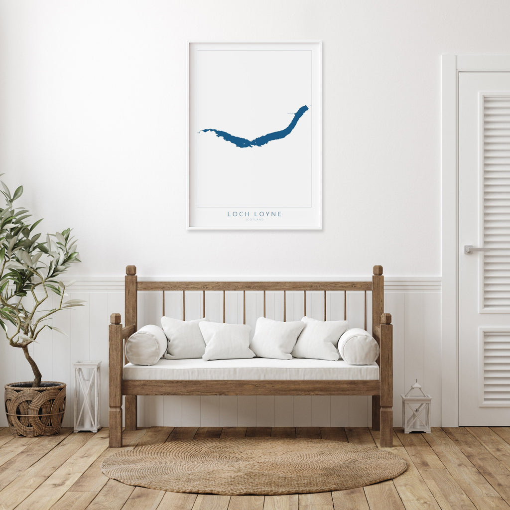 Loch Loyne Map Art - Scottish Loch Maps, Loch Loyne Art Print, Scotland Art Print, Scotland Gift, Scotland Map Art, Loch Gift