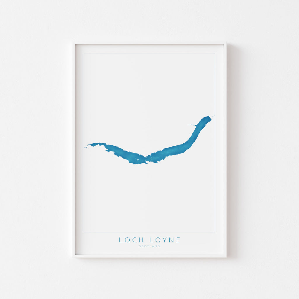 Loch Loyne Map Art - Scottish Loch Maps, Loch Loyne Art Print, Scotland Art Print, Scotland Gift, Scotland Map Art, Loch Gift