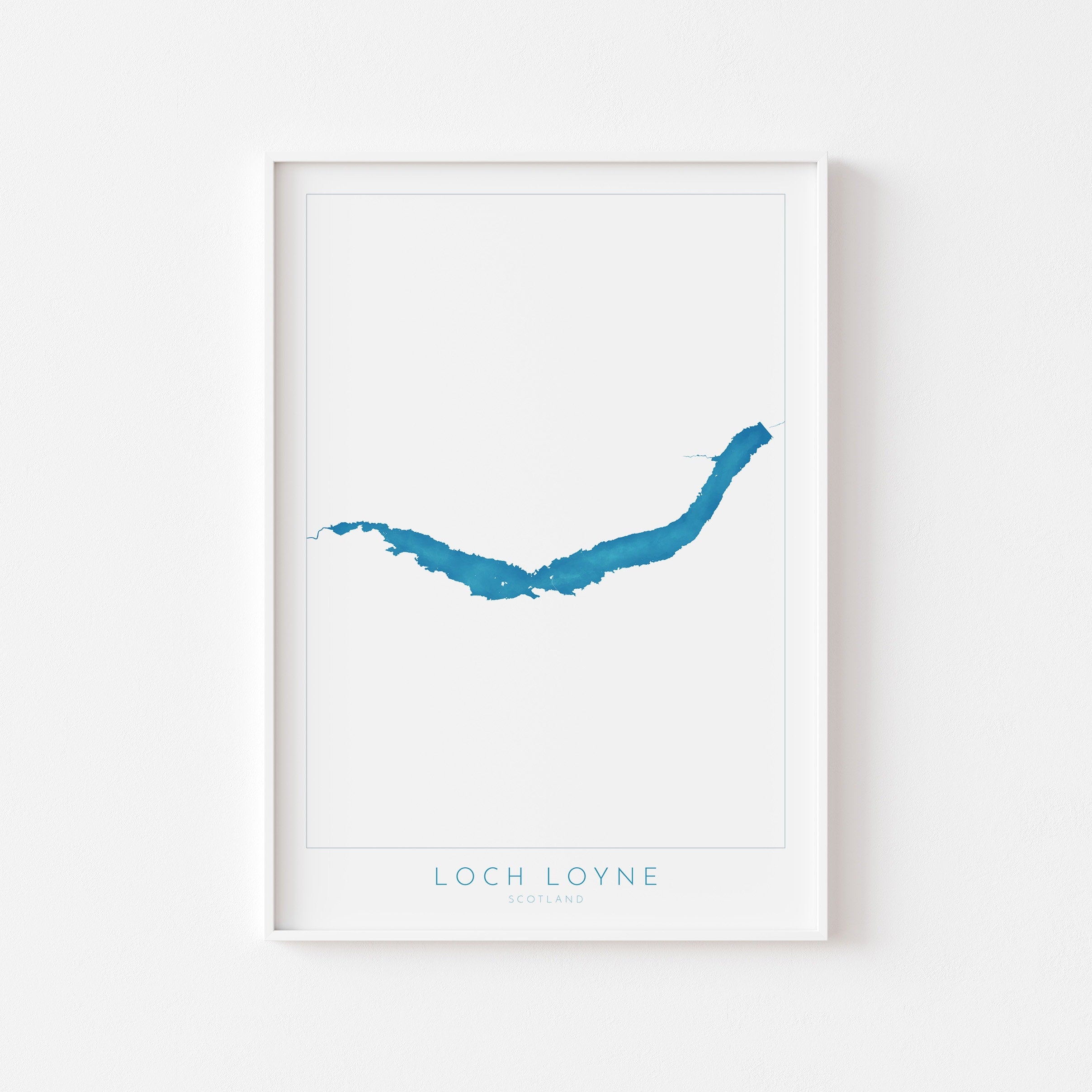 Loch Loyne Map Art - Scottish Loch Maps, Loch Loyne Art Print, Scotland Art Print, Scotland Gift, Scotland Map Art, Loch Gift