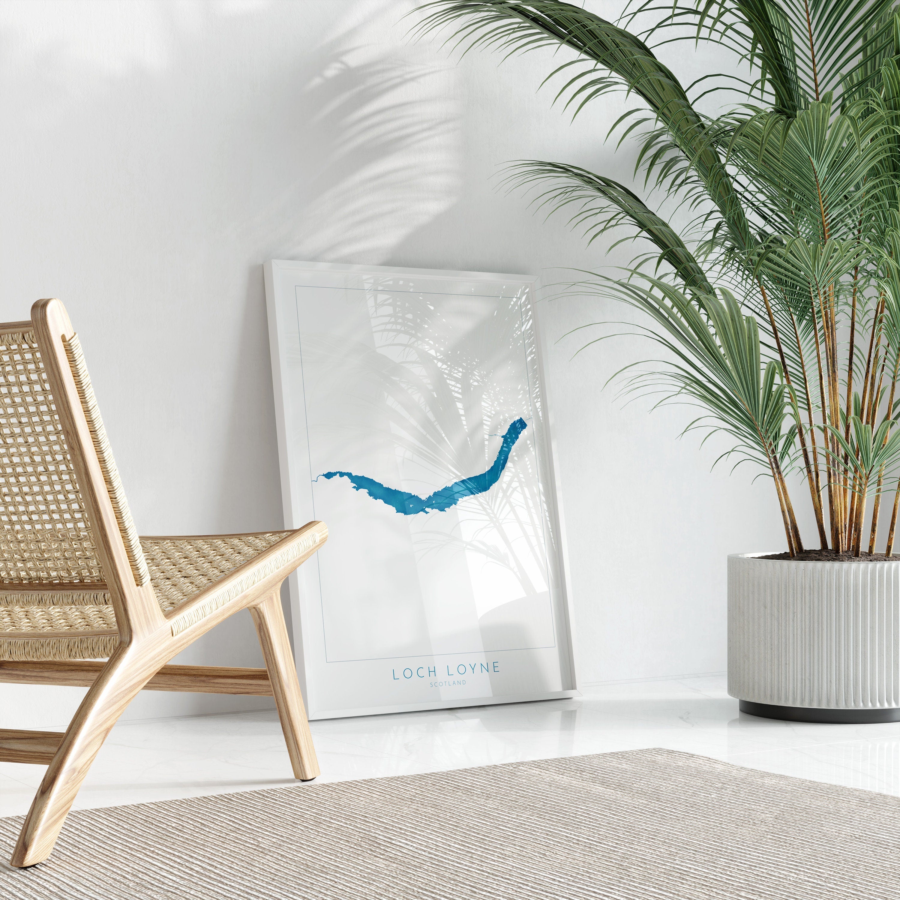 Loch Loyne Map Art - Scottish Loch Maps, Loch Loyne Art Print, Scotland Art Print, Scotland Gift, Scotland Map Art, Loch Gift