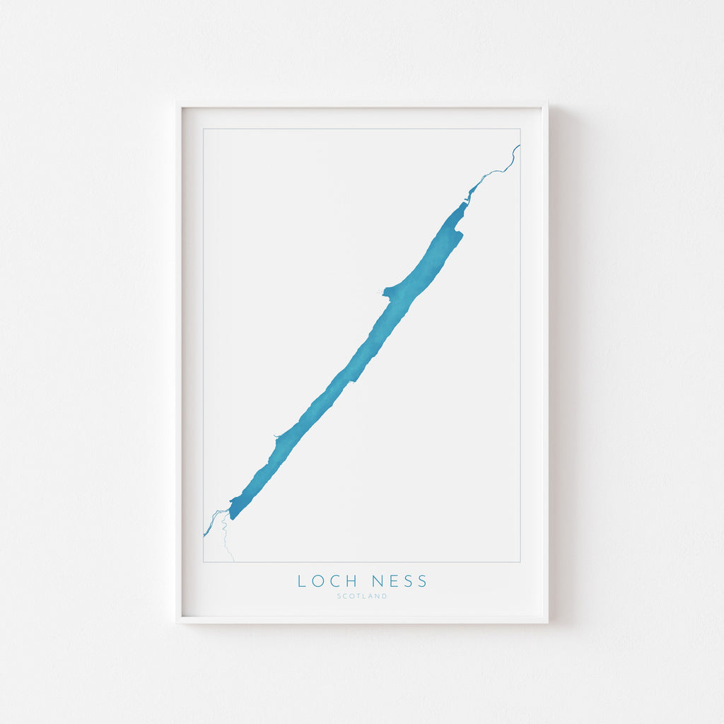 Loch Ness Map Art - Scottish Loch Maps, Loch Ness Art Print, Scotland Art Print, Scotland Gift, Scotland Map Art, Loch Ness Gift