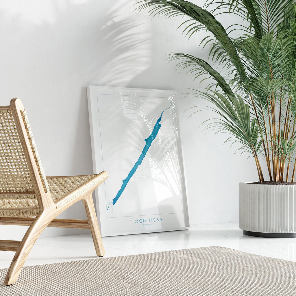 Loch Ness Map Art - Scottish Loch Maps, Loch Ness Art Print, Scotland Art Print, Scotland Gift, Scotland Map Art, Loch Ness Gift