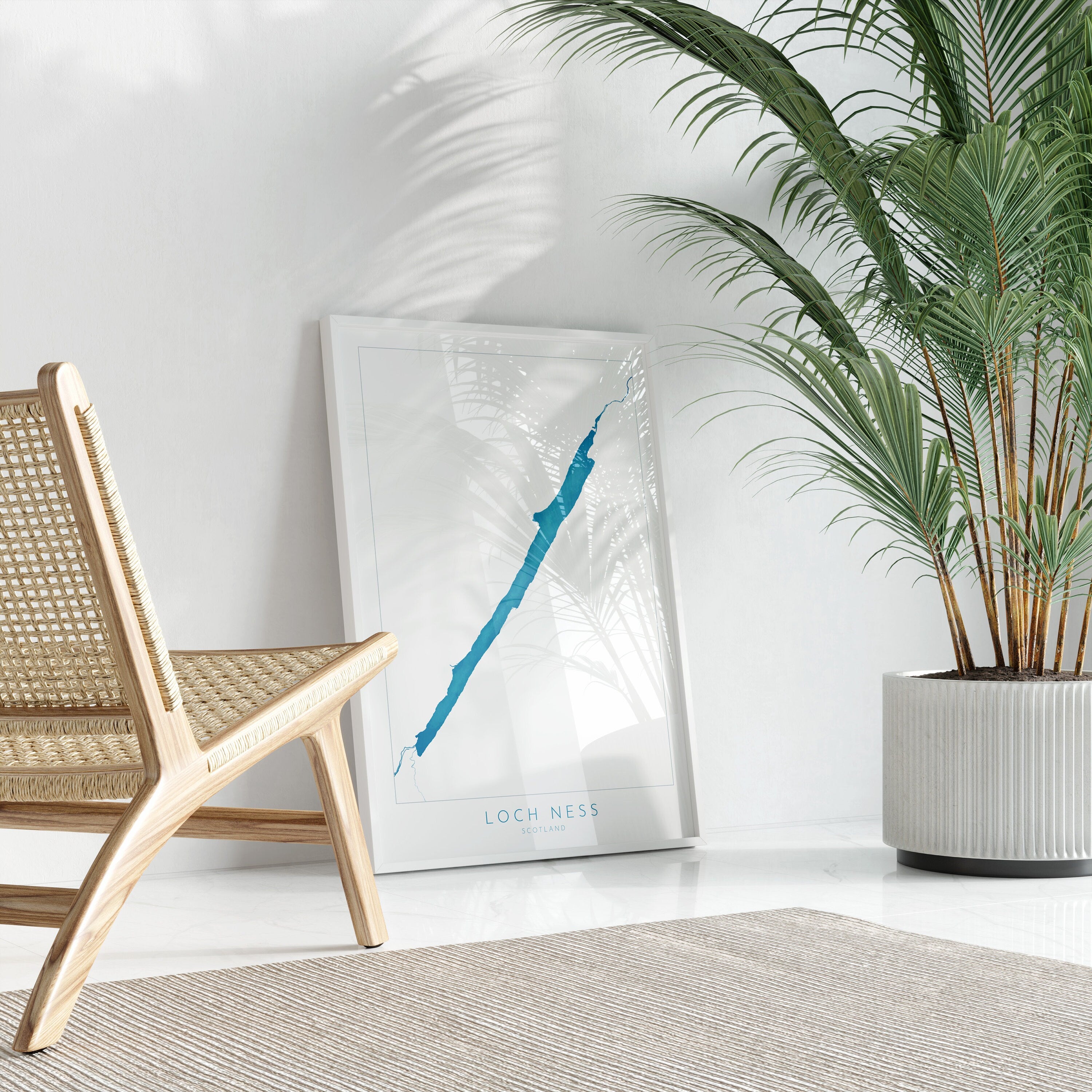 Loch Ness Map Art - Scottish Loch Maps, Loch Ness Art Print, Scotland Art Print, Scotland Gift, Scotland Map Art, Loch Ness Gift