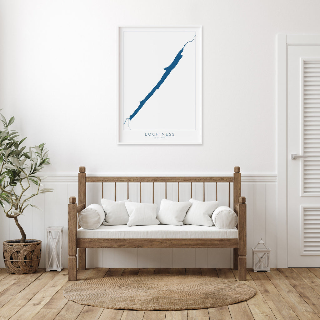 Loch Ness Map Art - Scottish Loch Maps, Loch Ness Art Print, Scotland Art Print, Scotland Gift, Scotland Map Art, Loch Ness Gift