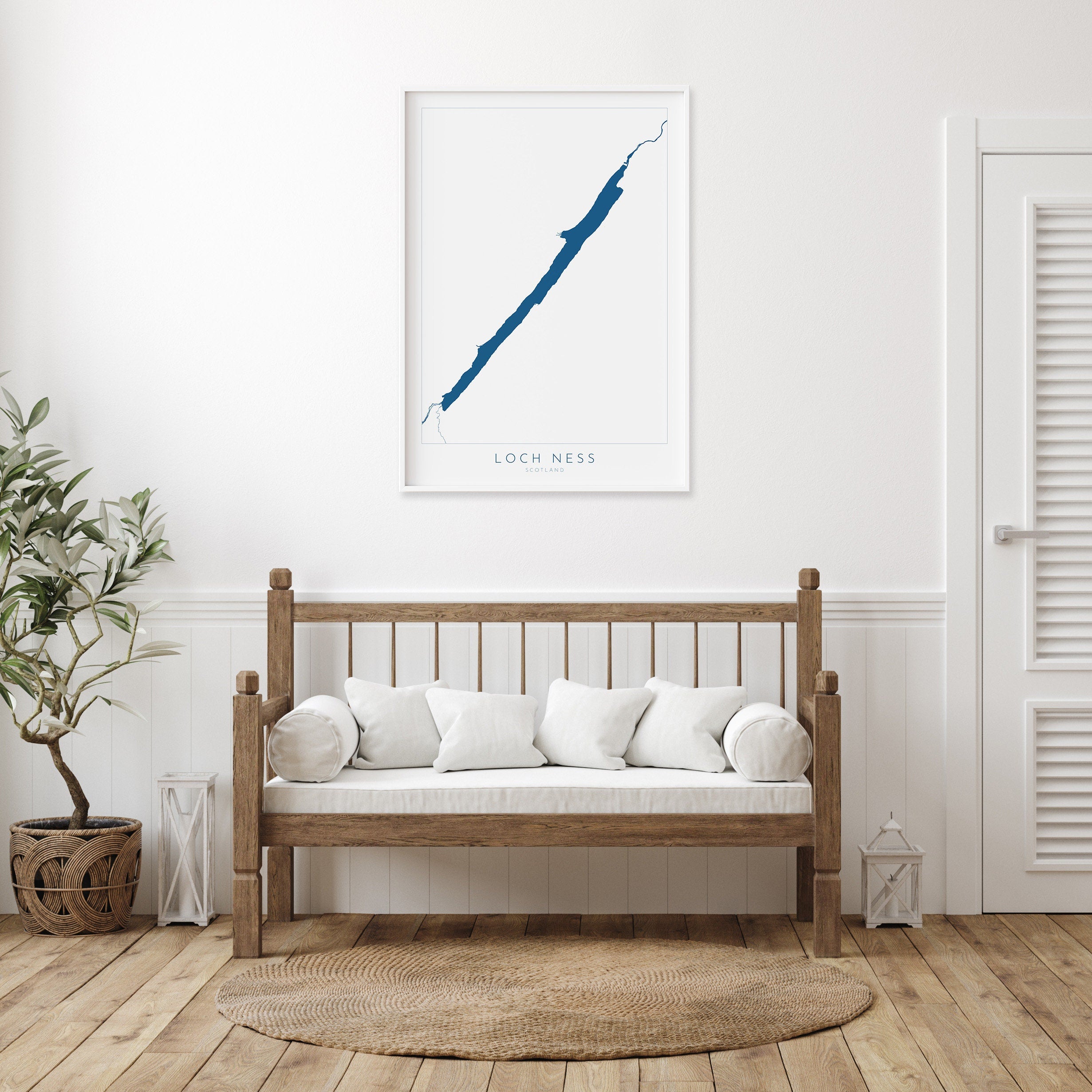 Loch Ness Map Art - Scottish Loch Maps, Loch Ness Art Print, Scotland Art Print, Scotland Gift, Scotland Map Art, Loch Ness Gift