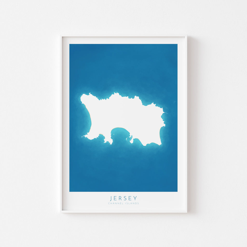 Jersey Map Art - Jersey Channel Islands Art Print, Jersey Gift, Jersey Map Art, Channel Islands Gift, Channel Islands Map, Jersey Map Gift