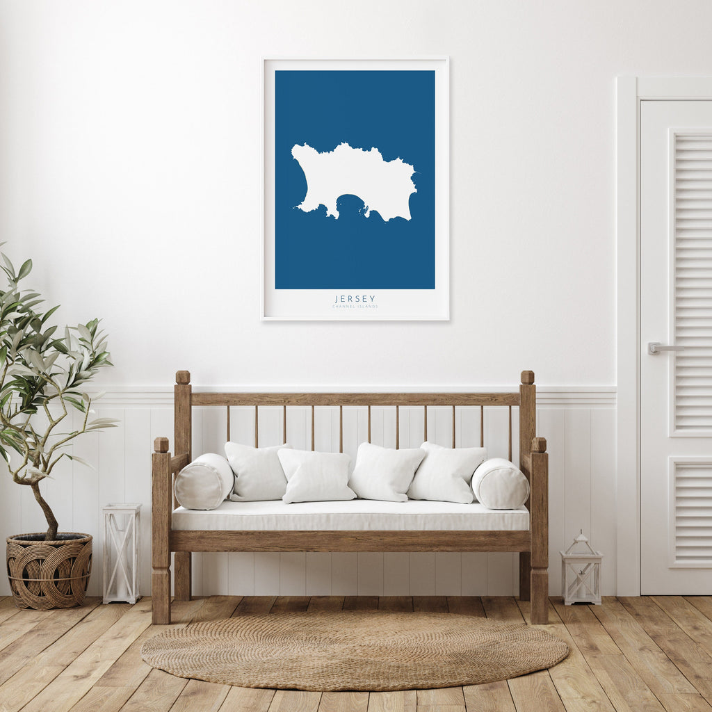 Jersey Map Art - Jersey Channel Islands Art Print, Jersey Gift, Jersey Map Art, Channel Islands Gift, Channel Islands Map, Jersey Map Gift