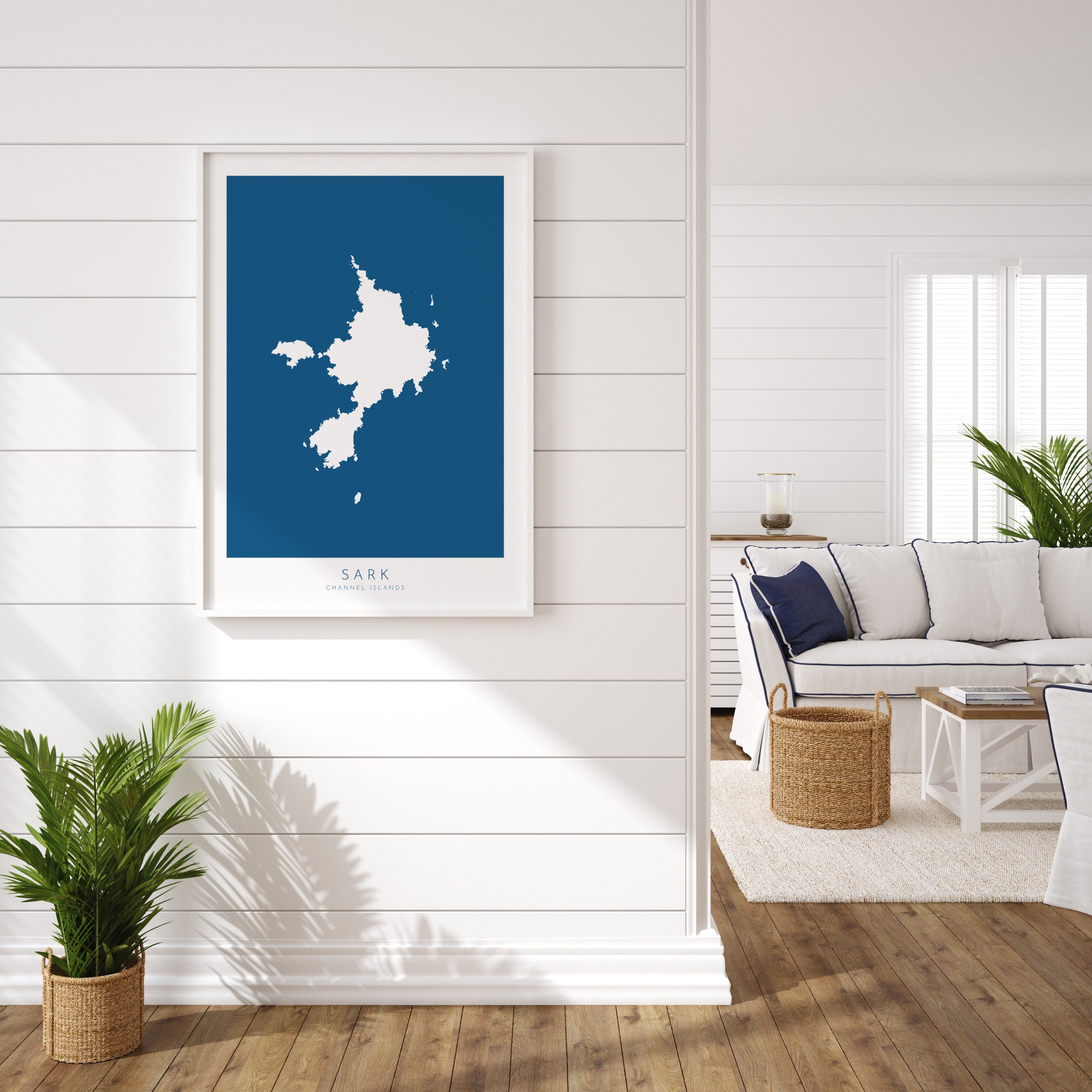 Sark Map Art - Isle of Sark Art Print, Channel Islands Map Gift, Channel Islands Map Art, Sark Map Blue, Channel Island Art