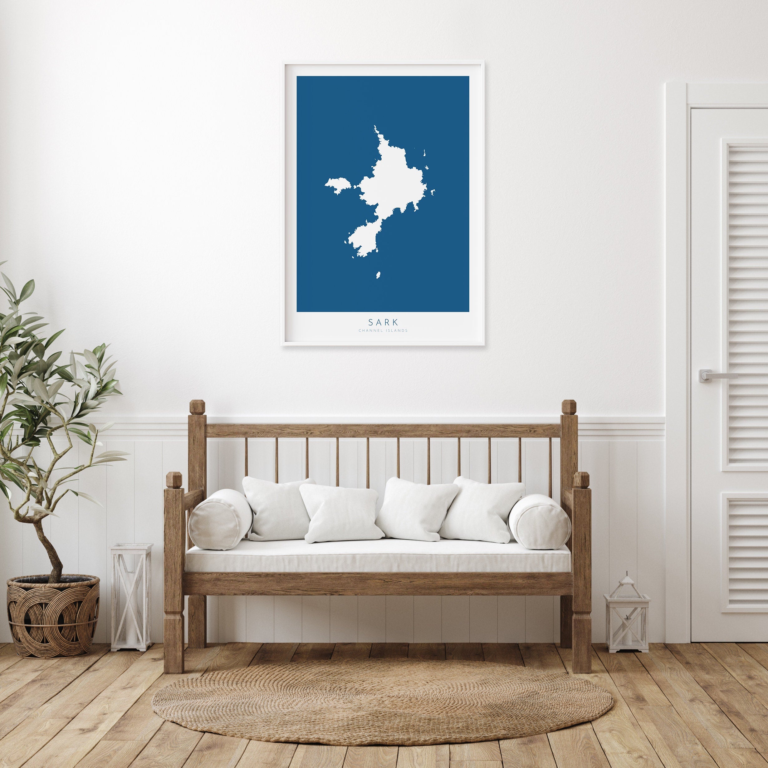 Sark Map Art - Isle of Sark Art Print, Channel Islands Map Gift, Channel Islands Map Art, Sark Map Blue, Channel Island Art