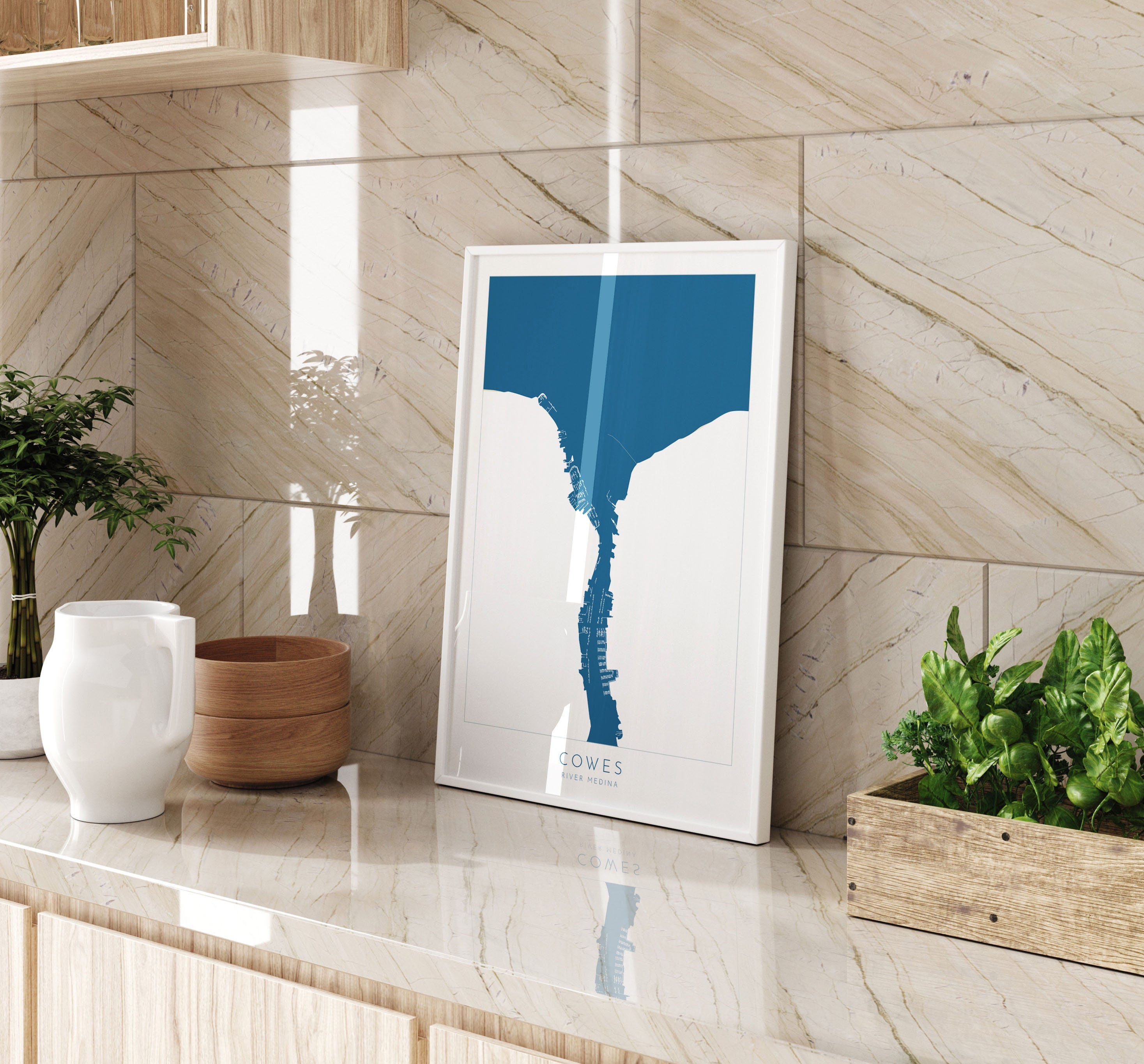 Cowes Map - Cowes, Isle of Wight Map Art, Cowes Week Art, Isle of Wight Art, River Medina Map, Isle of Wight Travel Poster, Nautical Art