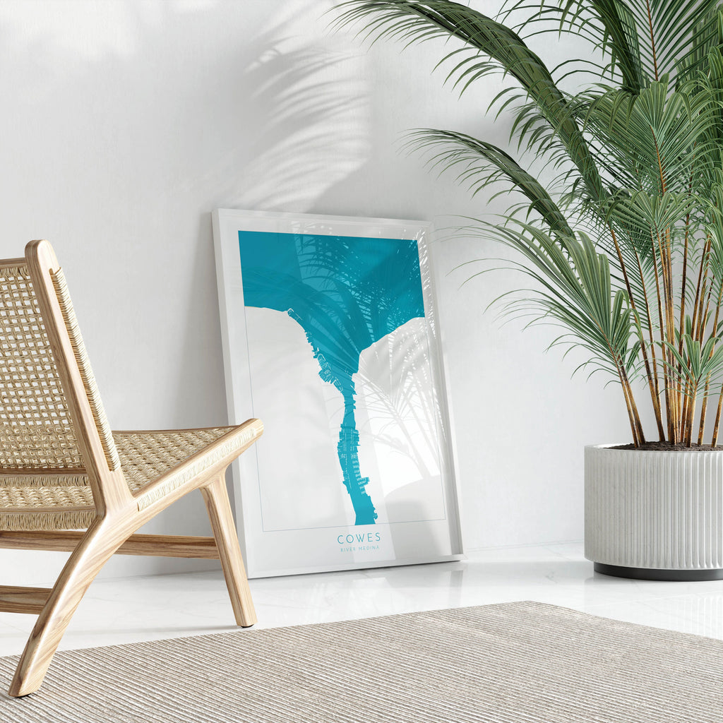 Cowes Map - Cowes, Isle of Wight Map Art, Cowes Week Art, Isle of Wight Art, River Medina Map, Isle of Wight Travel Poster, Nautical Art