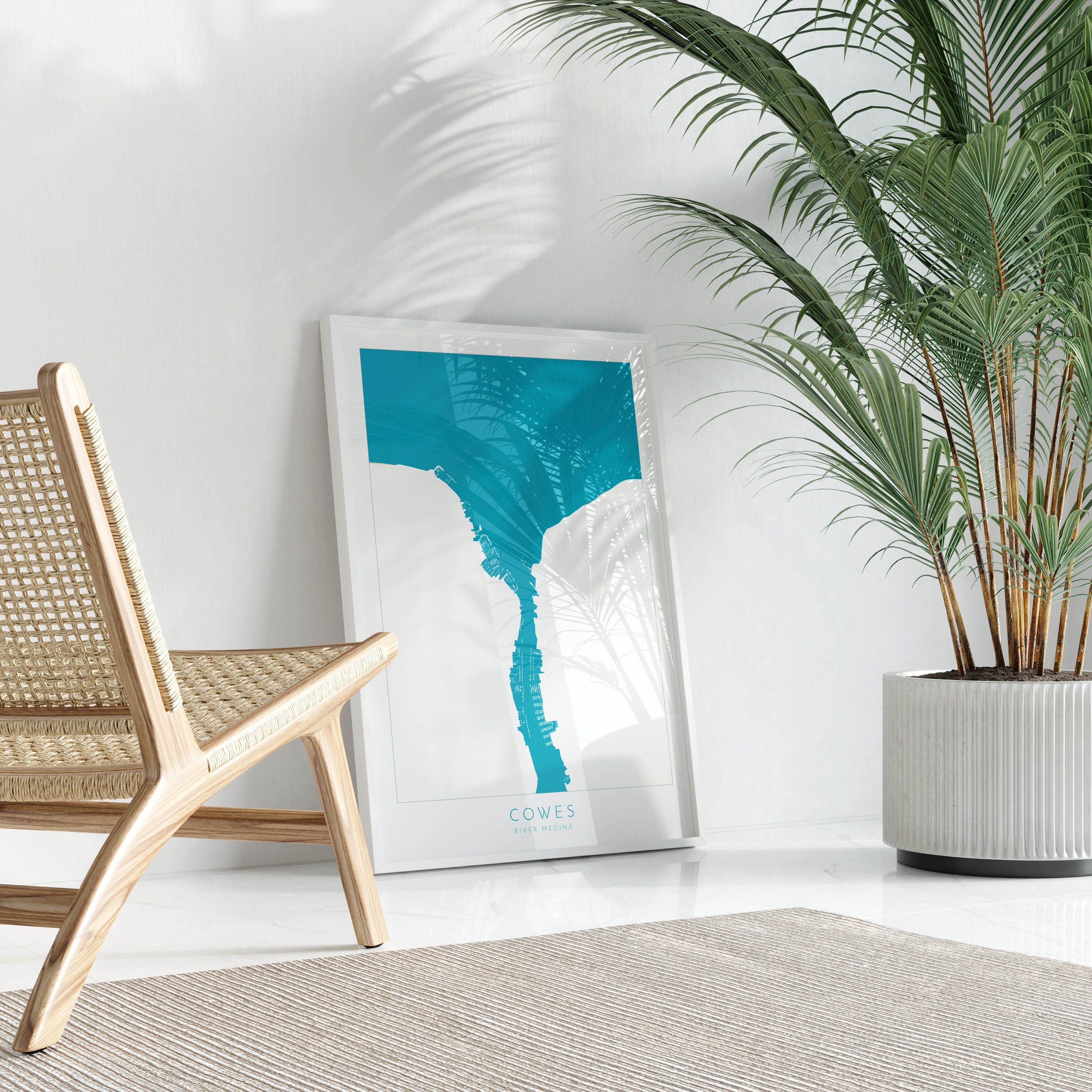 Cowes Map - Cowes, Isle of Wight Map Art, Cowes Week Art, Isle of Wight Art, River Medina Map, Isle of Wight Travel Poster, Nautical Art