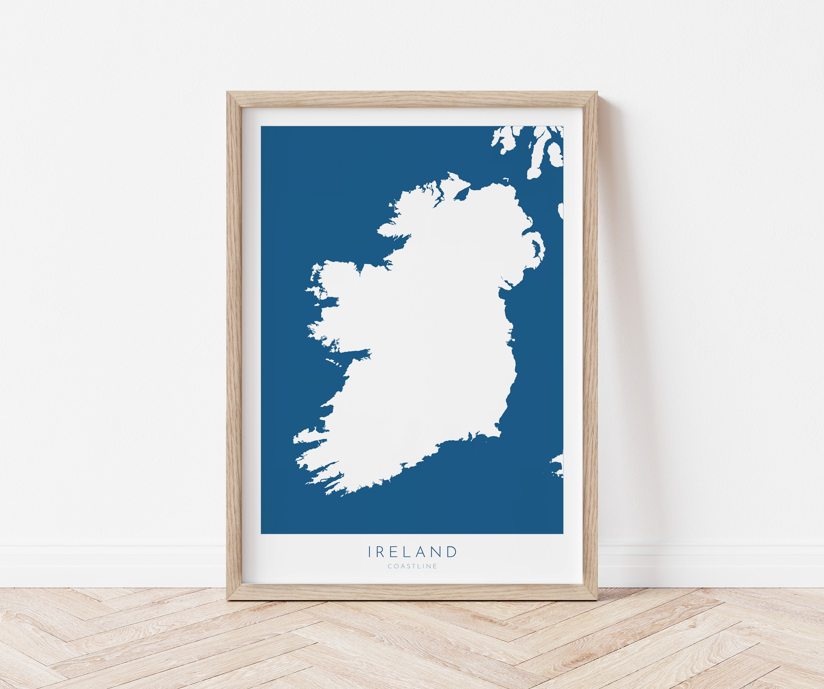 Ireland Map Art - Ireland Coast Map, Ireland Coastline Art, Ireland Art Poster