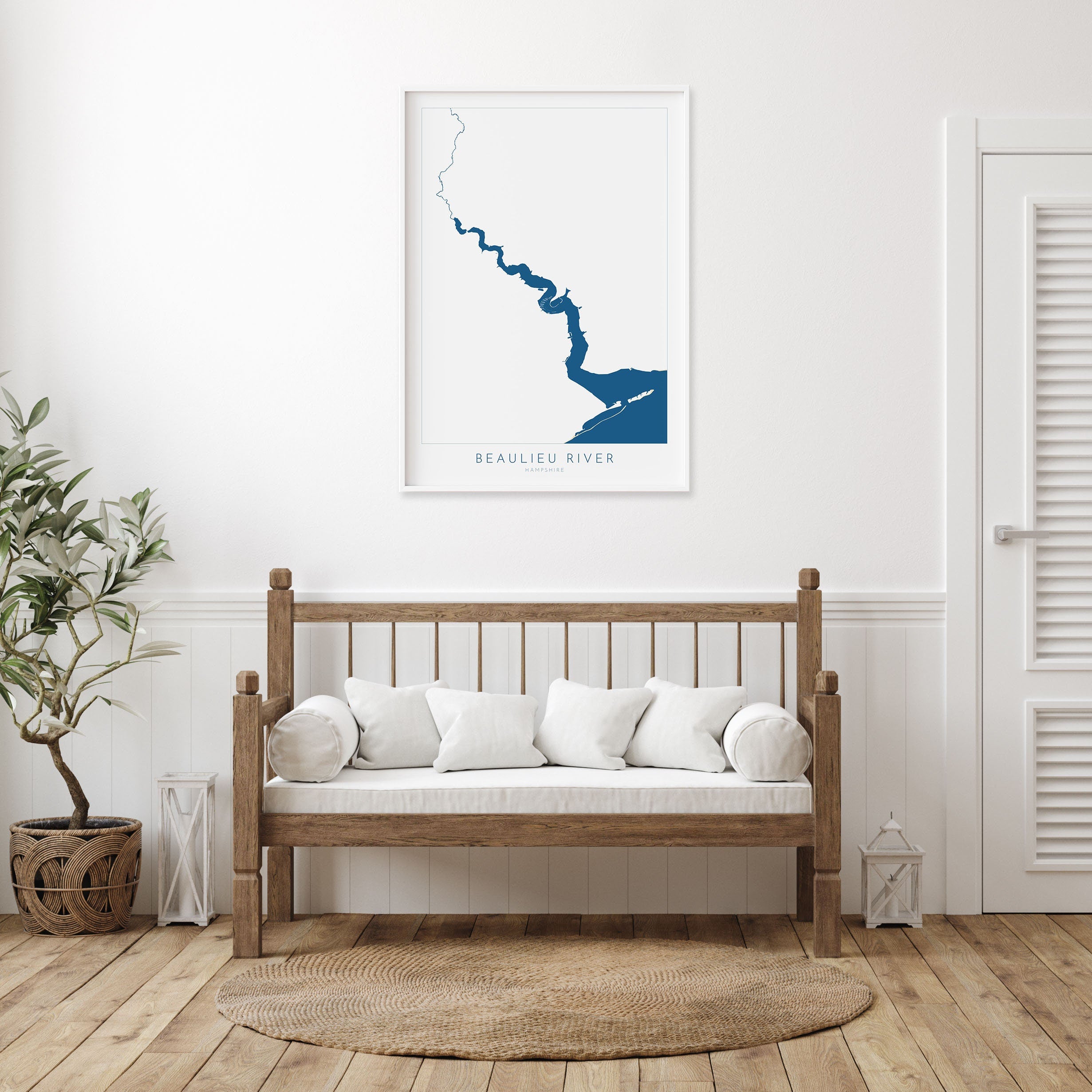 Beaulieu Map - Beaulieu Art Print, Beaulieu River Map, Hampshire Map Art, New Forest Art Print, New Forest Travel Poster, Nautical Art