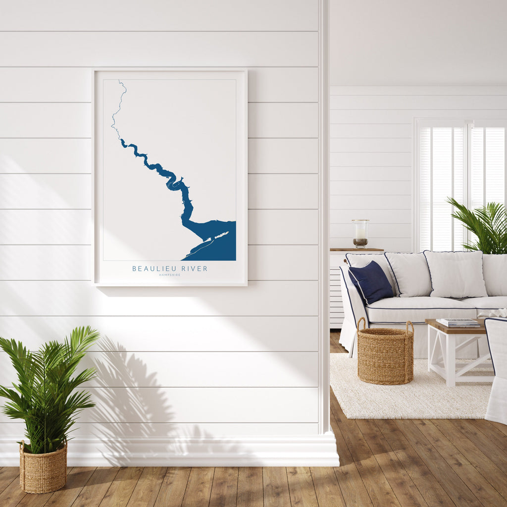Beaulieu Map - Beaulieu Art Print, Beaulieu River Map, Hampshire Map Art, New Forest Art Print, New Forest Travel Poster, Nautical Art