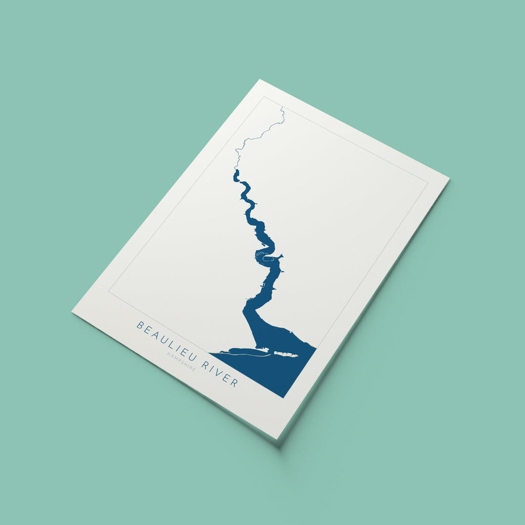 Beaulieu Map - Beaulieu Art Print, Beaulieu River Map, Hampshire Map Art, New Forest Art Print, New Forest Travel Poster, Nautical Art