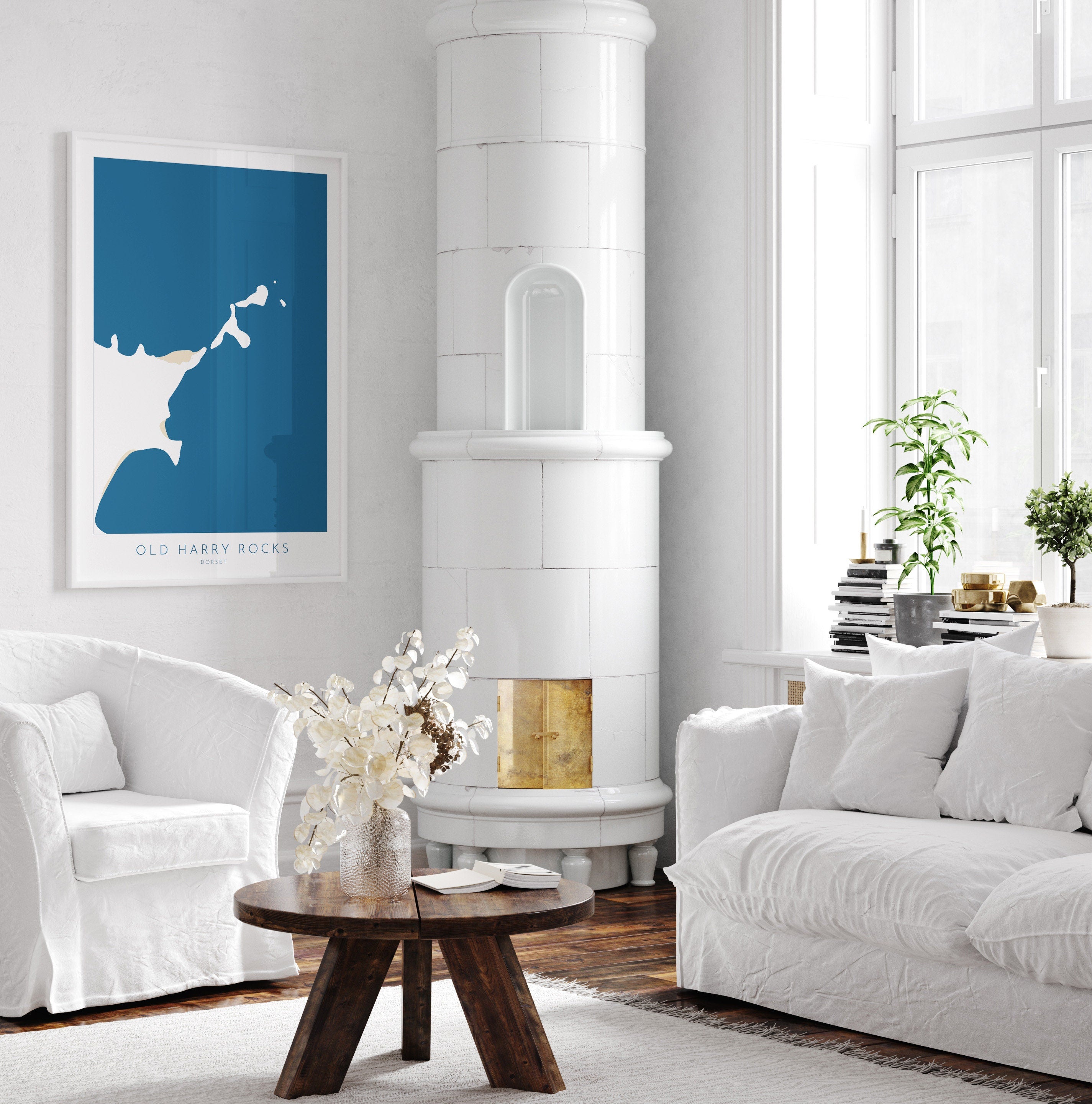 Old Harry Rocks Map Art- Dorset Map, Studland Beach Print, Old Harry Rocks Art Print, Jurassic Coast Map Dorset, Studland Map, Dorset Art