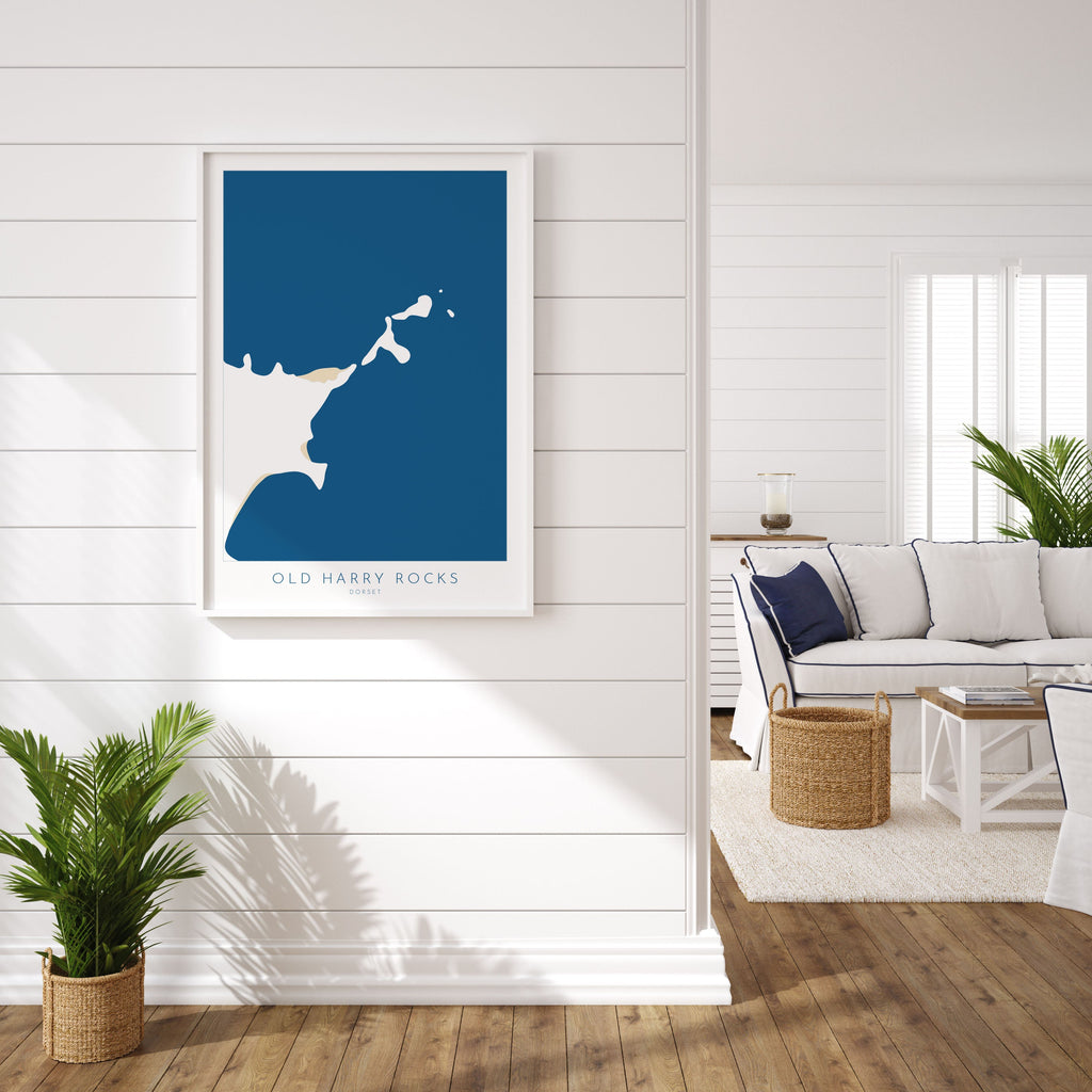 Old Harry Rocks Map Art- Dorset Map, Studland Beach Print, Old Harry Rocks Art Print, Jurassic Coast Map Dorset, Studland Map, Dorset Art