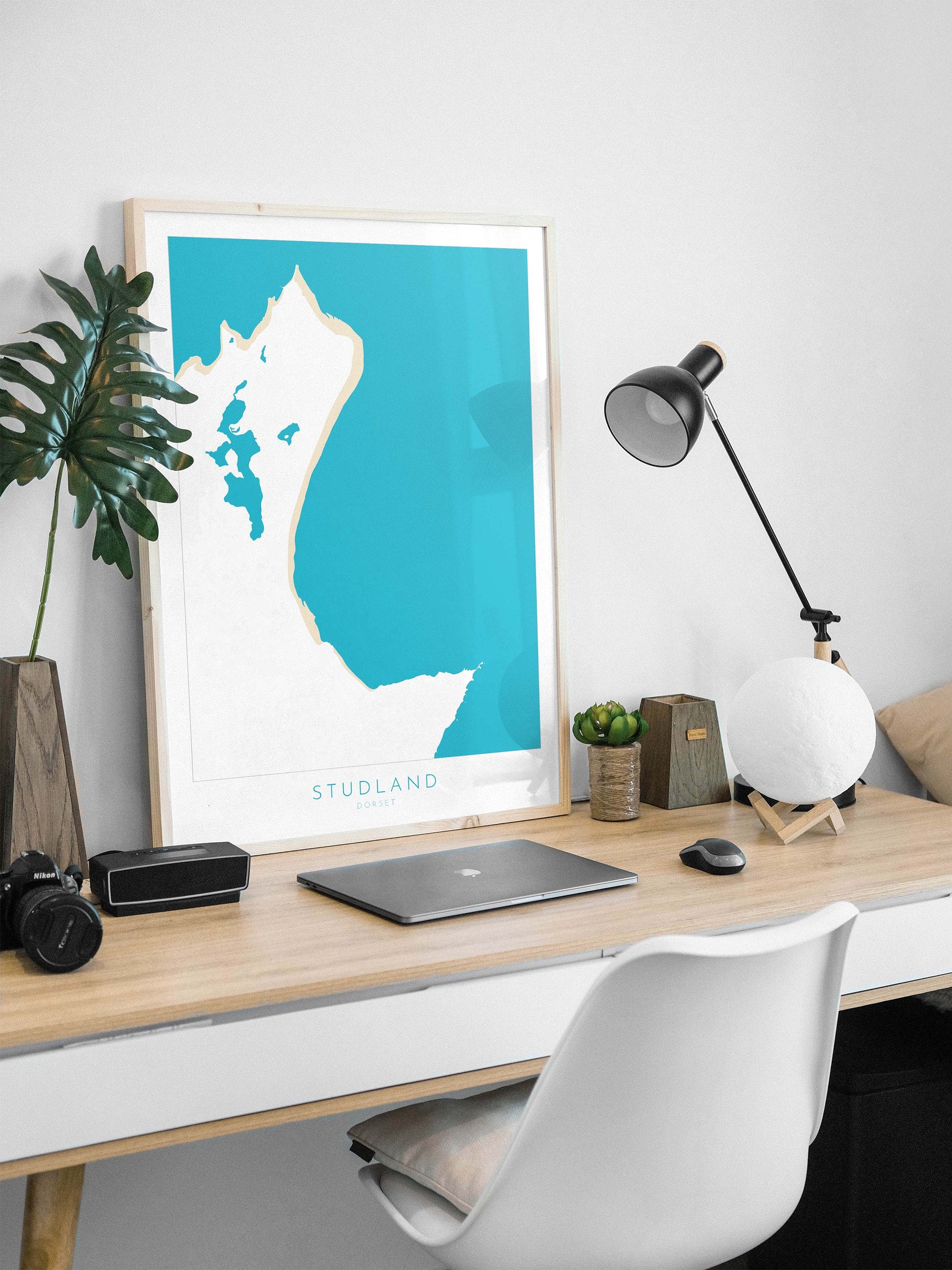 Studland Map Art - Dorset Map, Studland Beach Print, Studland Art Print, Jurassic Coast Map Dorset, Studland Bay Map, Dorset Art, UK Coast