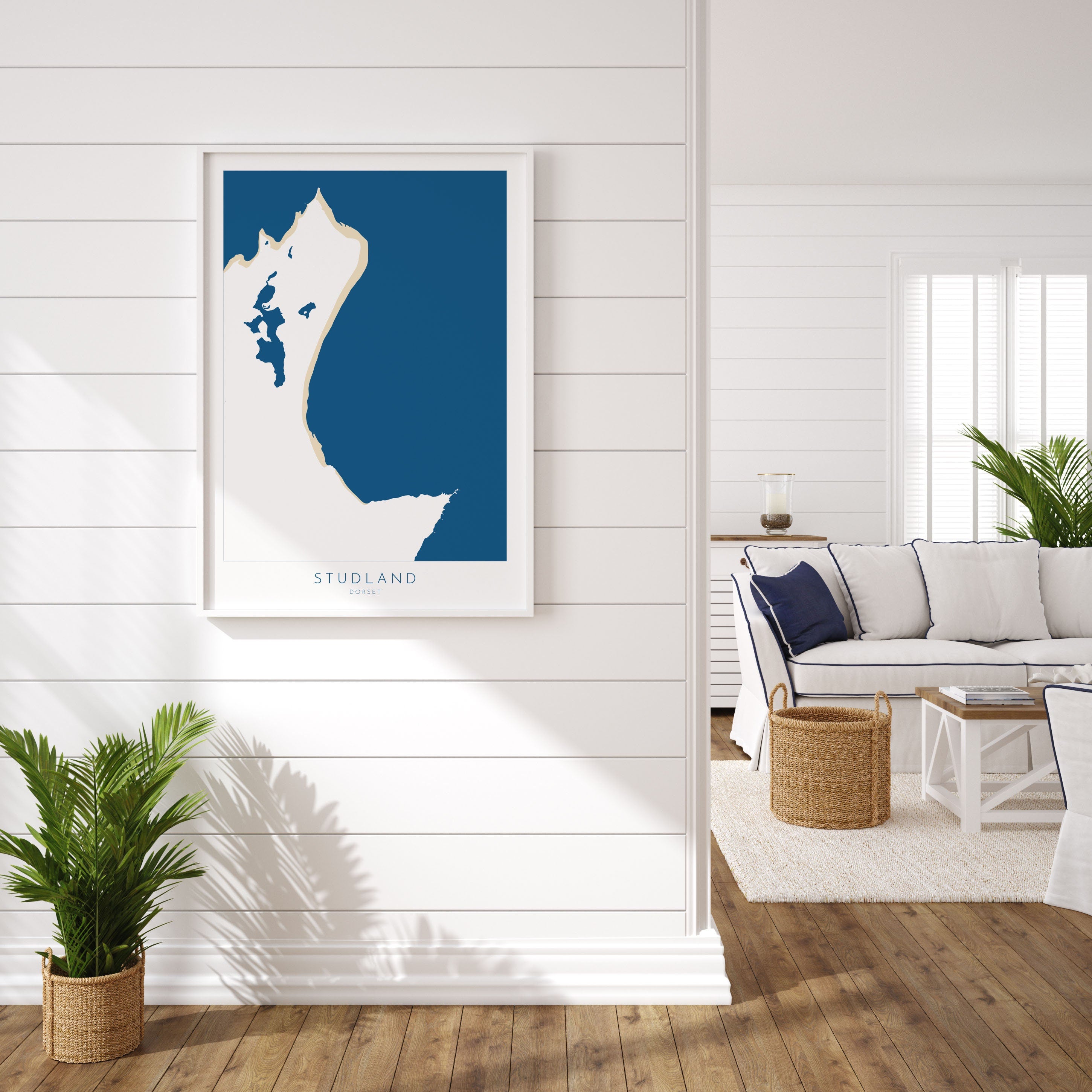 Studland Map Art - Dorset Map, Studland Beach Print, Studland Art Print, Jurassic Coast Map Dorset, Studland Bay Map, Dorset Art, UK Coast