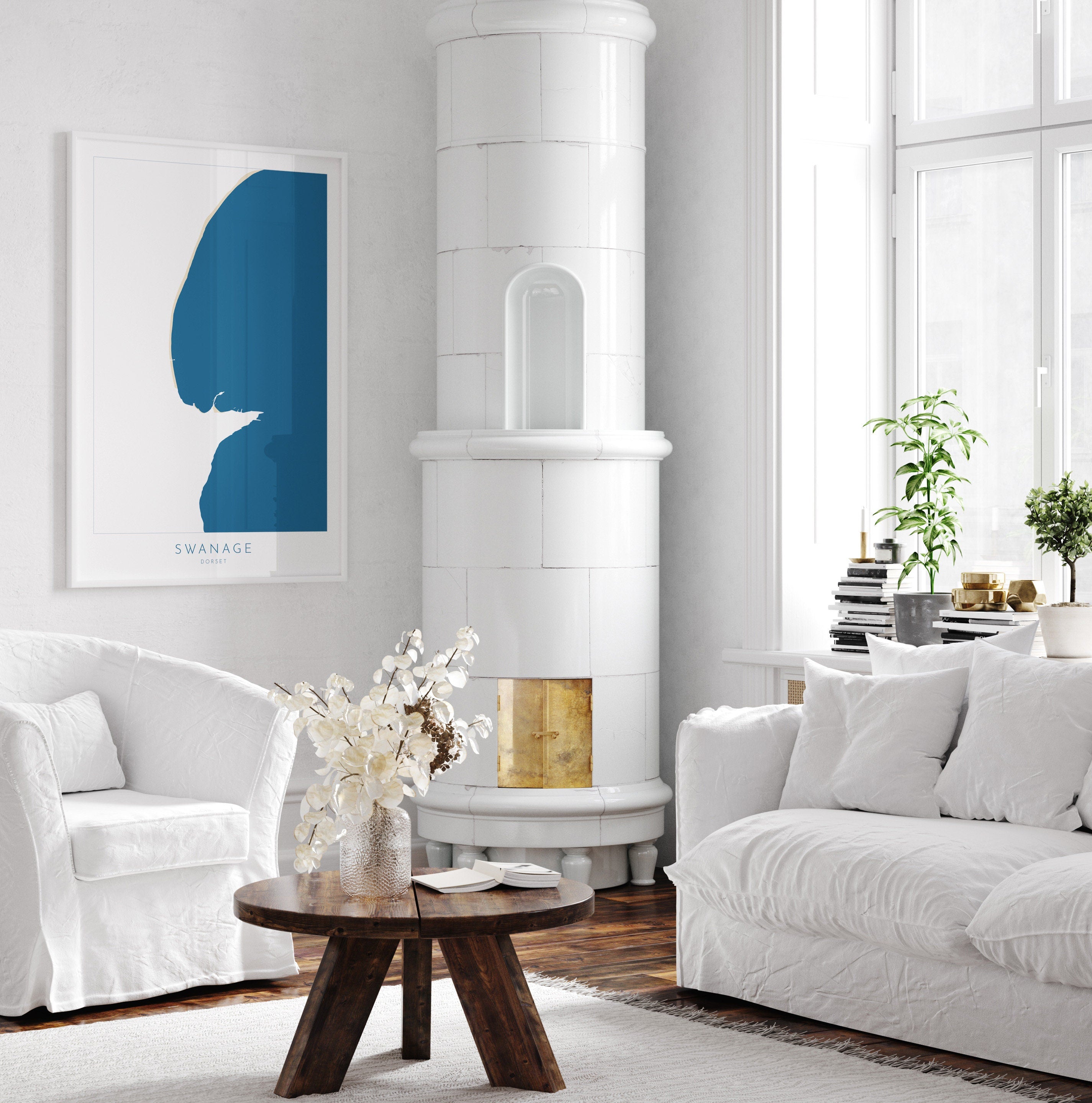 Swanage Map Art - Dorset Map, Swanage Beach Print, Swanage Art Print, Jurassic Coast Map Dorset, Swanage Bay Map, Dorset Coast Art