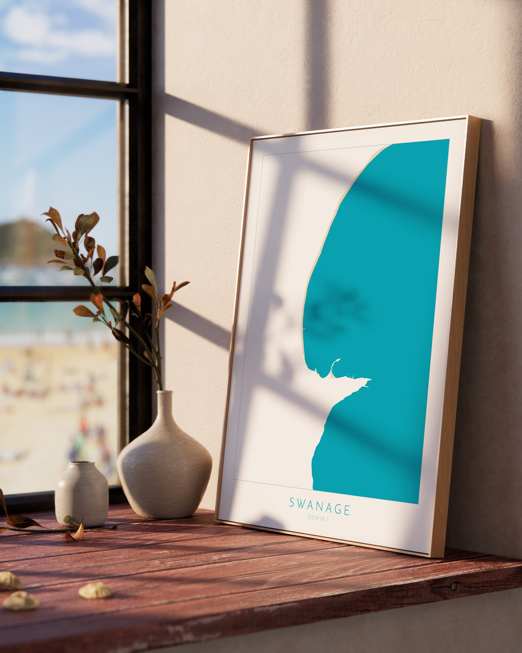 Swanage Map Art - Dorset Map, Swanage Beach Print, Swanage Art Print, Jurassic Coast Map Dorset, Swanage Bay Map, Dorset Coast Art