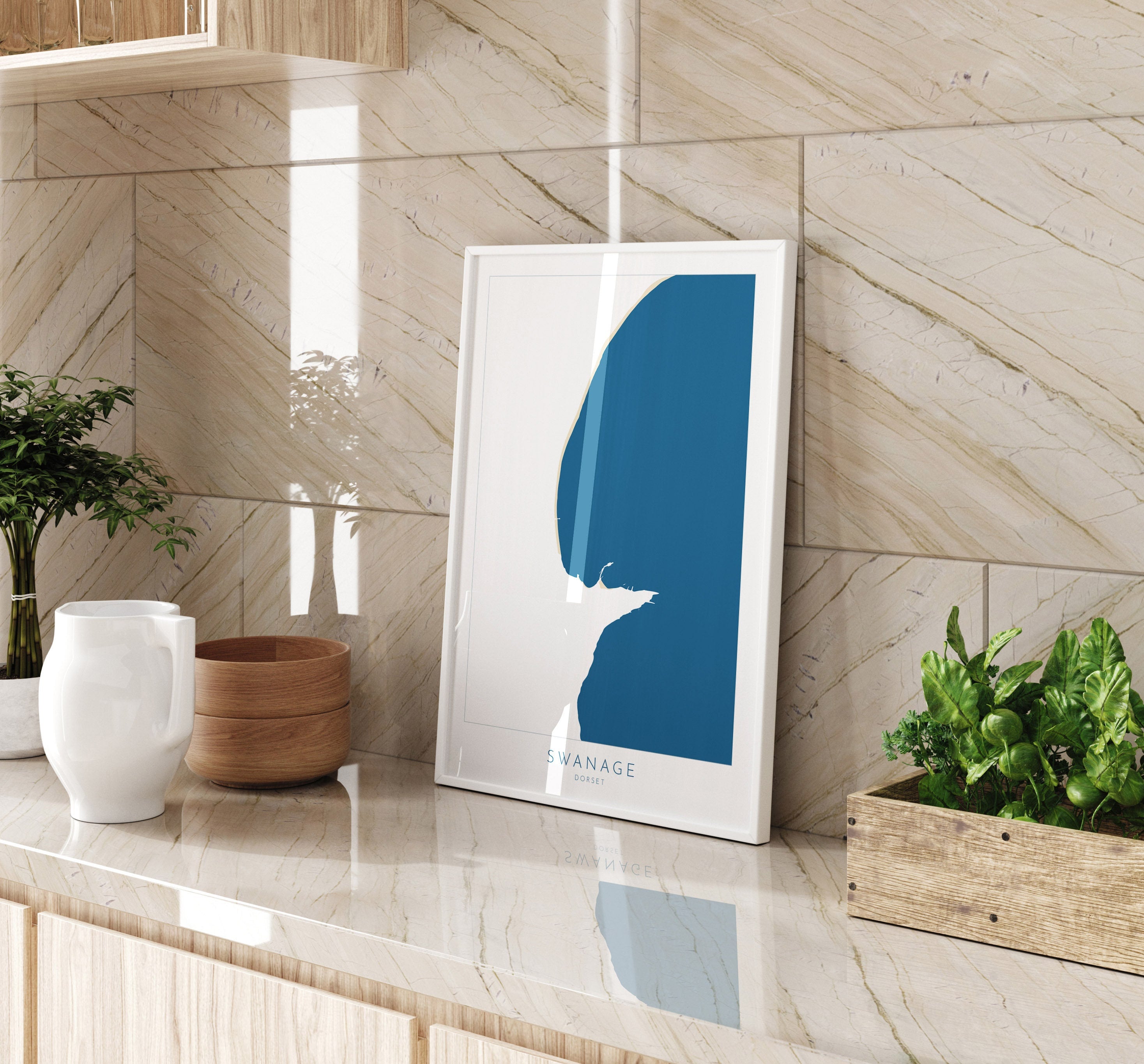 Swanage Map Art - Dorset Map, Swanage Beach Print, Swanage Art Print, Jurassic Coast Map Dorset, Swanage Bay Map, Dorset Coast Art