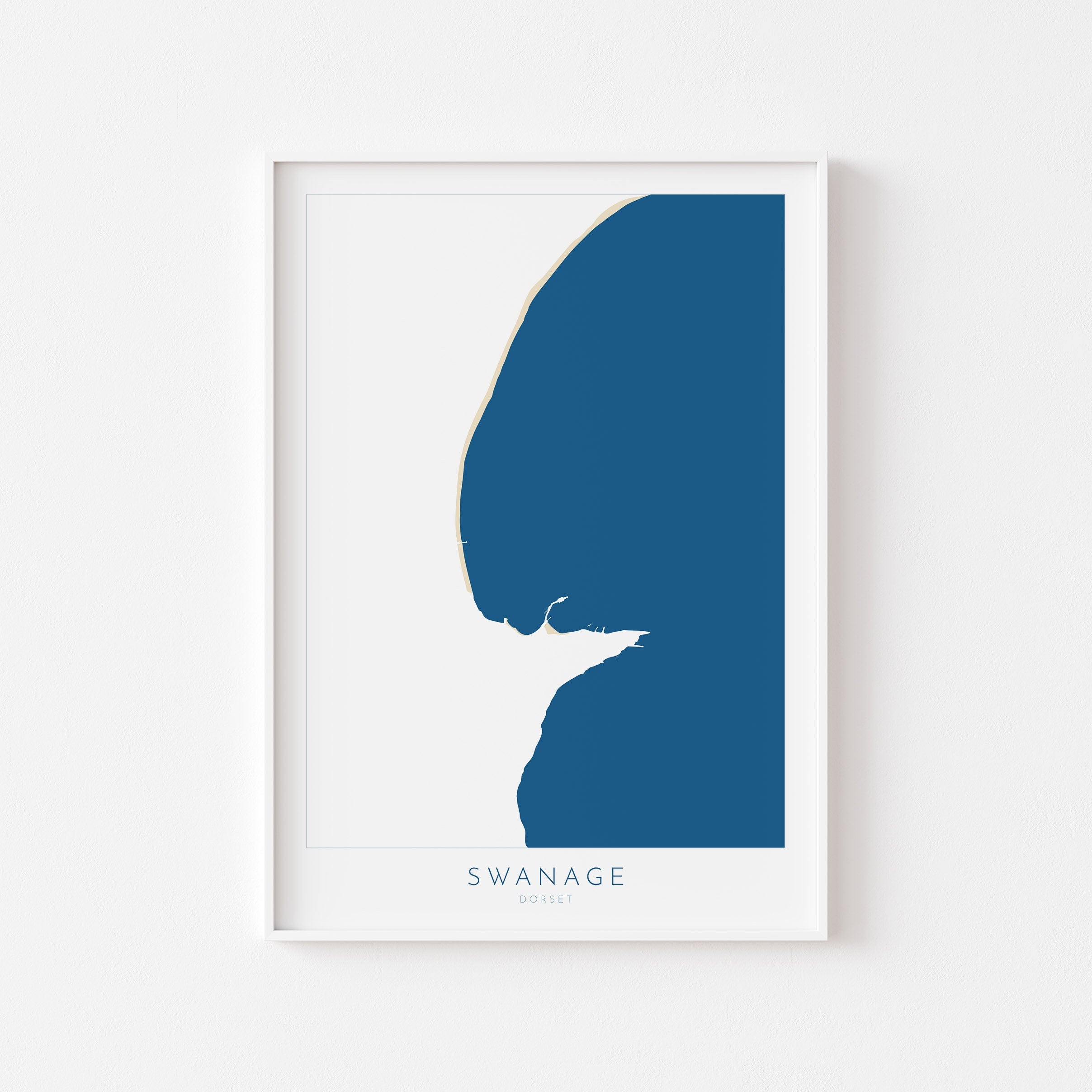 Swanage Map Art - Dorset Map, Swanage Beach Print, Swanage Art Print, Jurassic Coast Map Dorset, Swanage Bay Map, Dorset Coast Art