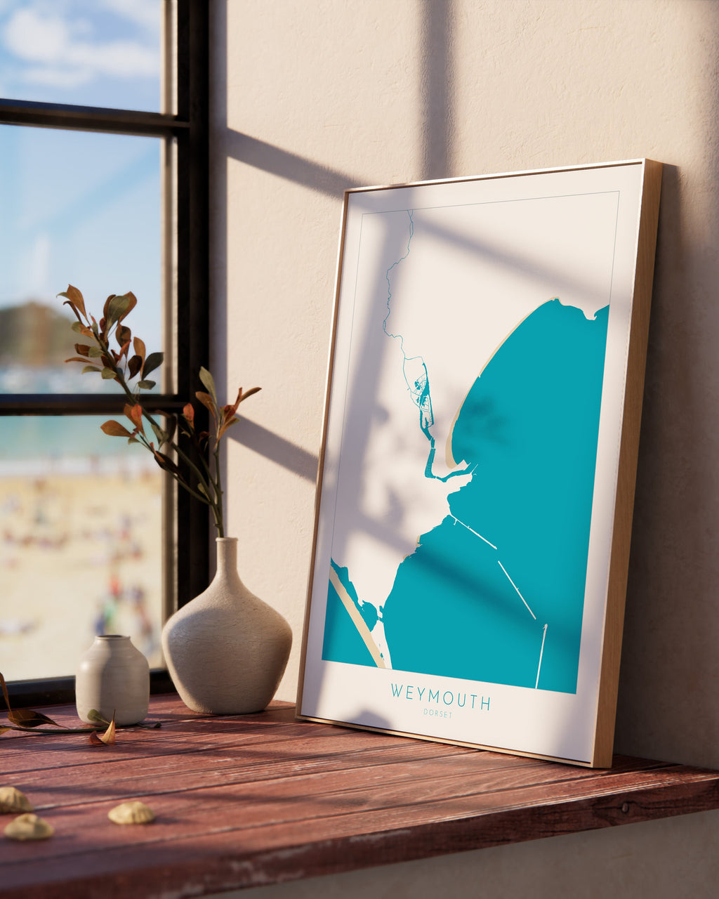 Weymouth Map Art - Weymouth Dorset Map, Weymouth Beach Print, Weymouth Art Print, Jurassic Coast Map Dorset, Weymouth Map, Dorset Art