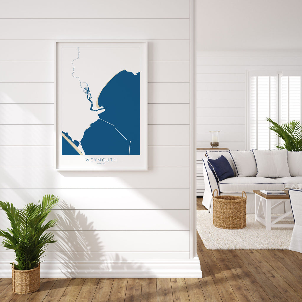 Weymouth Map Art - Weymouth Dorset Map, Weymouth Beach Print, Weymouth Art Print, Jurassic Coast Map Dorset, Weymouth Map, Dorset Art