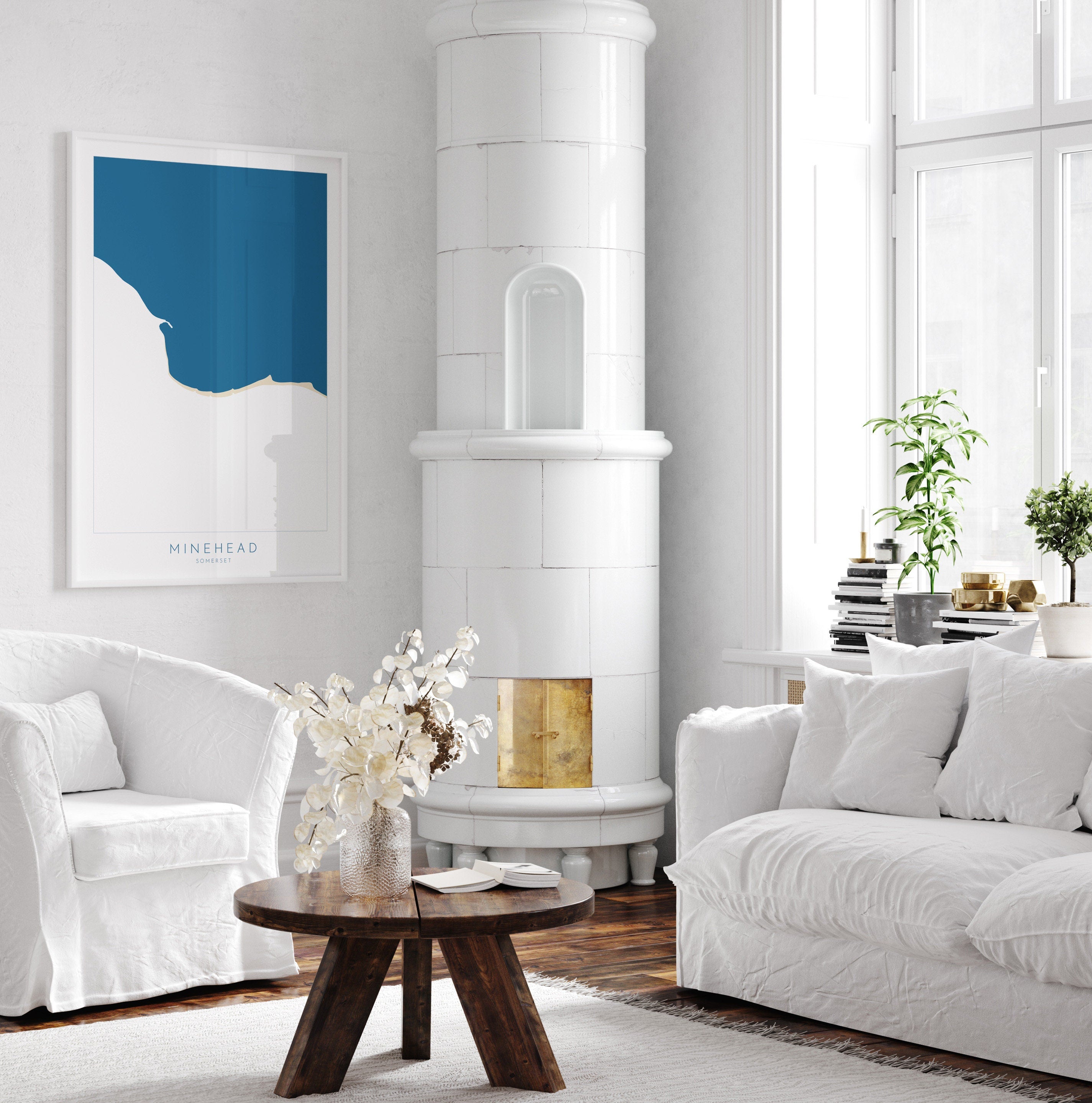 Minehead Map Art - Minehead Somerset Map, Minehead Beach Print, Minehead Art Print, Somerset Art, UK Coast, Coastal Art, Beach Art UK