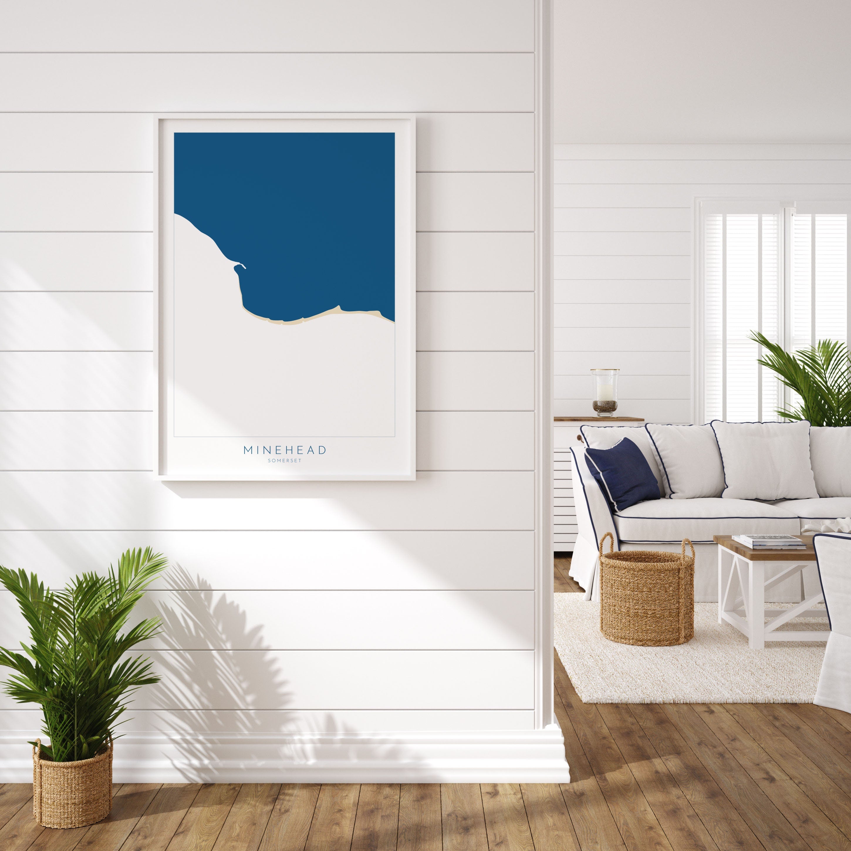 Minehead Map Art - Minehead Somerset Map, Minehead Beach Print, Minehead Art Print, Somerset Art, UK Coast, Coastal Art, Beach Art UK