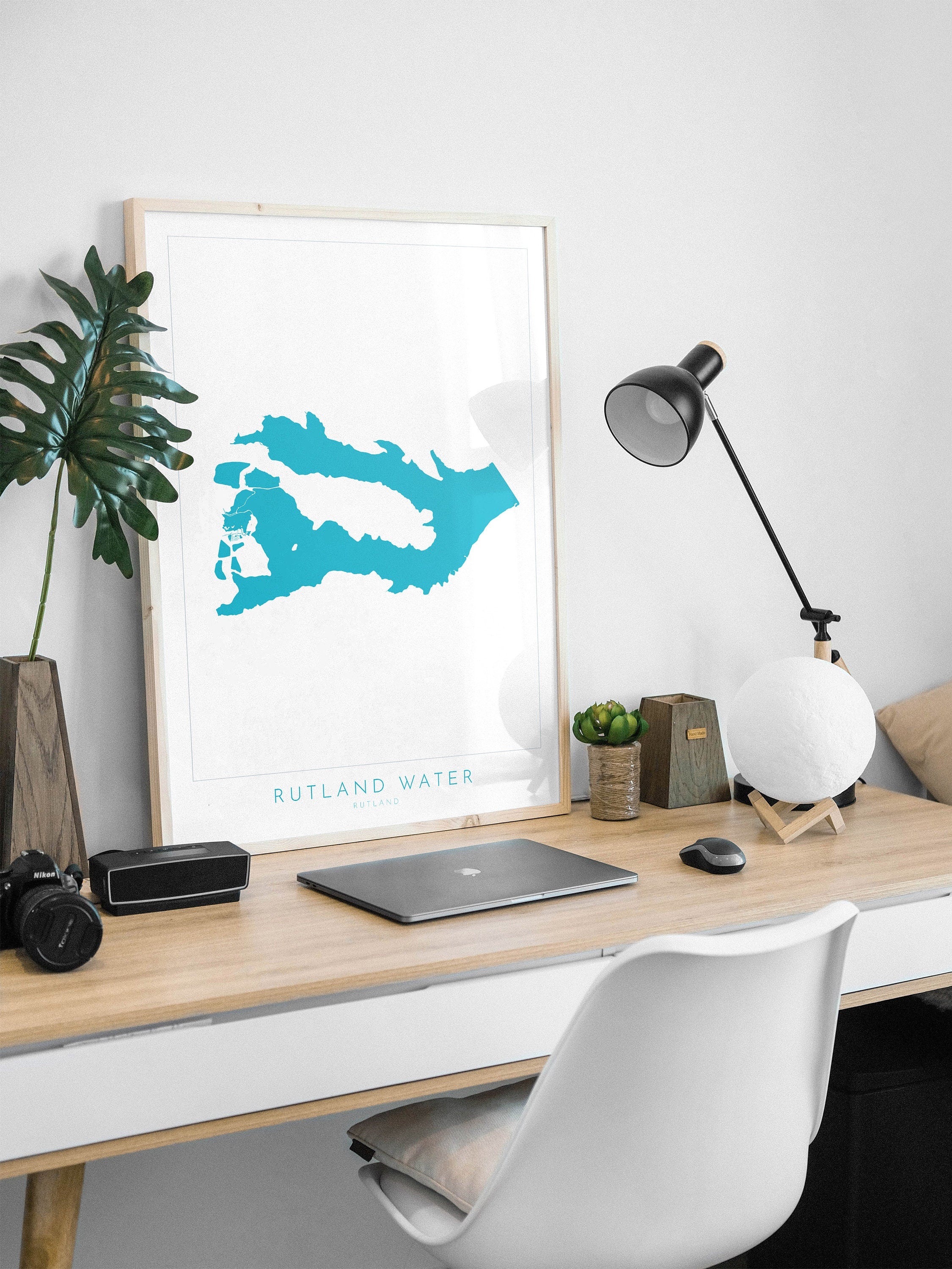 Rutland Map Art - Rutland Water Map, Rutland Water Print, Rutland Art Print, Rutland Art, Oakham Map, Hableton, Normanton Map, Edith Weston