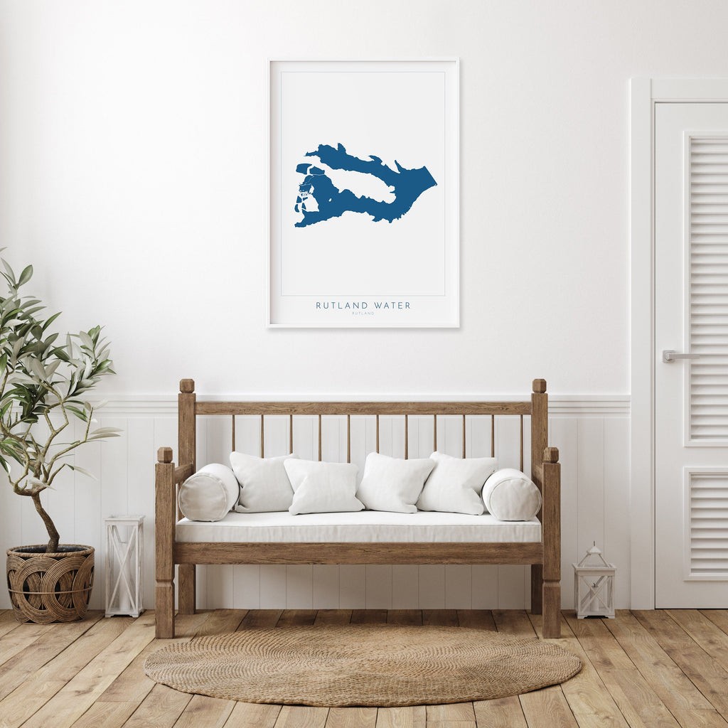 Rutland Map Art - Rutland Water Map, Rutland Water Print, Rutland Art Print, Rutland Art, Oakham Map, Hableton, Normanton Map, Edith Weston