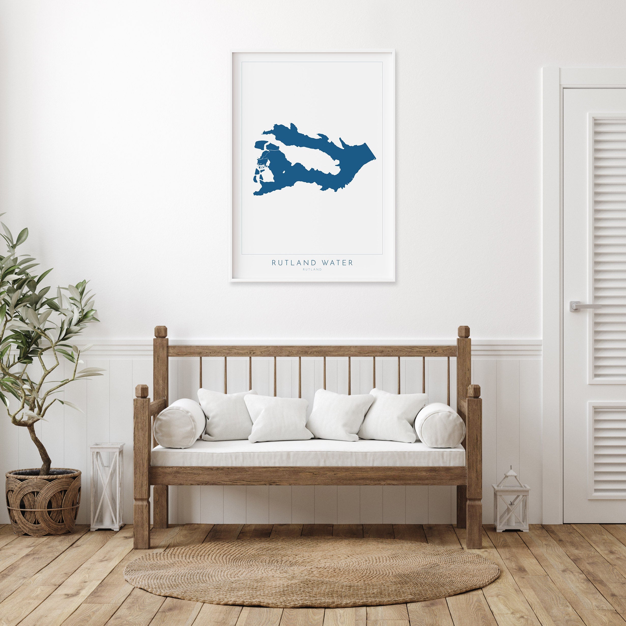 Rutland Map Art - Rutland Water Map, Rutland Water Print, Rutland Art Print, Rutland Art, Oakham Map, Hableton, Normanton Map, Edith Weston