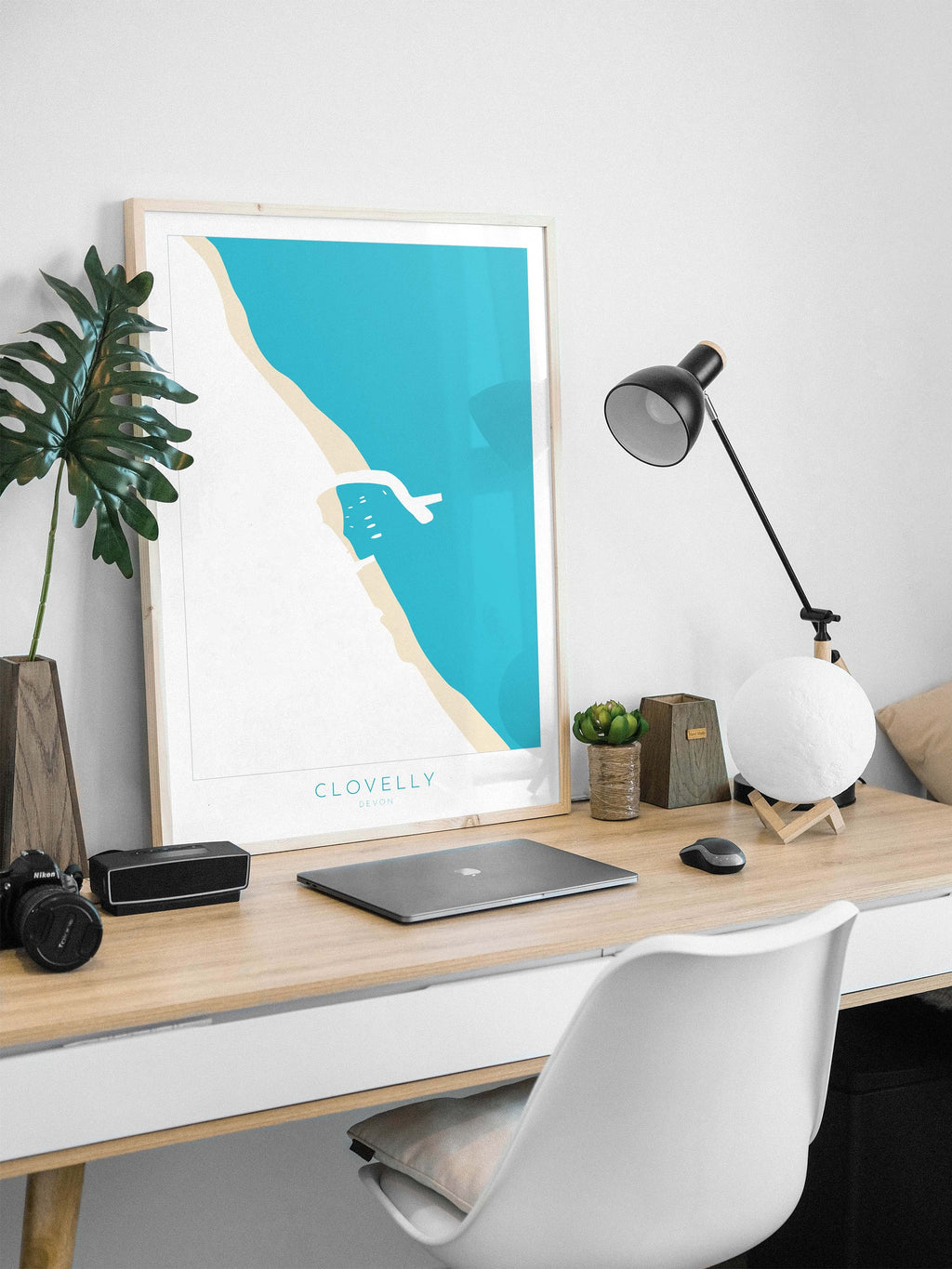 Clovelly Map Art - Clovelly Devon Map, Clovelly Beach Print, Clovelly Art Print, Devon Art, Clovelly Harbour Art, North Devon Map Art