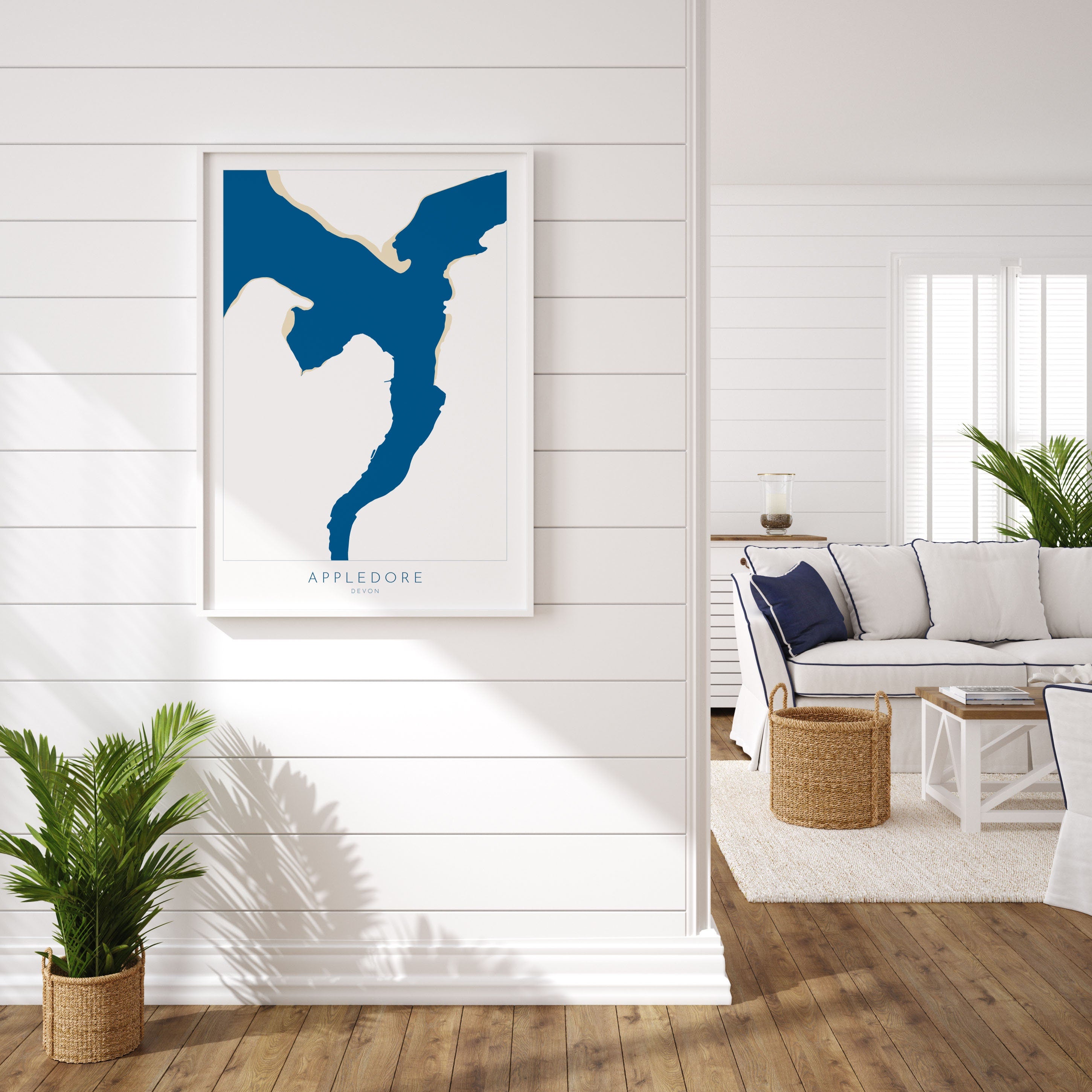 Appledore Map Art - Appledore Devon Map, Appledore Beach Print, Appledore Art Print, Devon Beach Art, North Devon Map Art, Devon Coastal Art