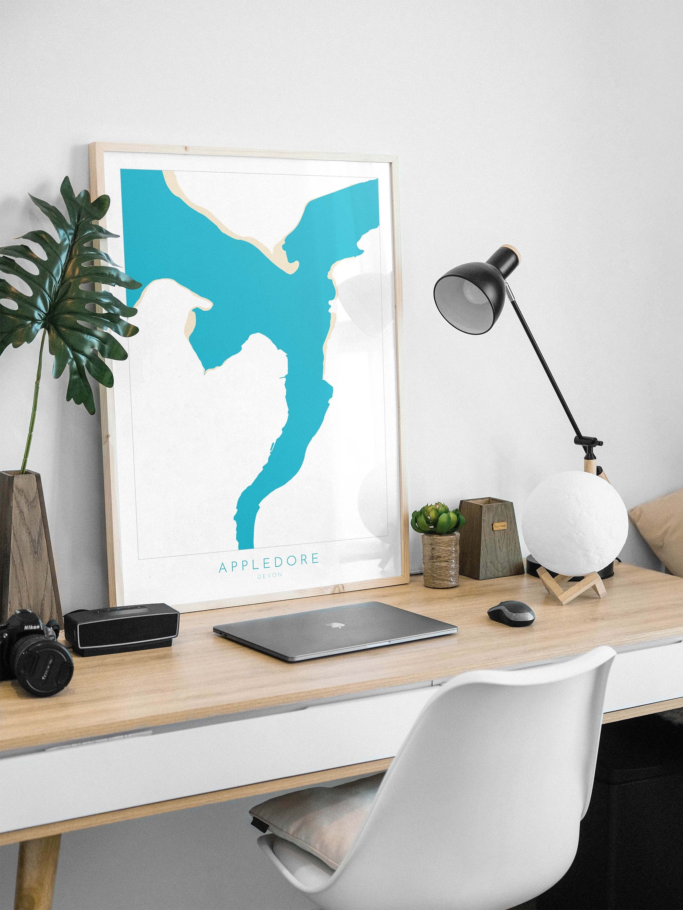 Appledore Map Art - Appledore Devon Map, Appledore Beach Print, Appledore Art Print, Devon Beach Art, North Devon Map Art, Devon Coastal Art