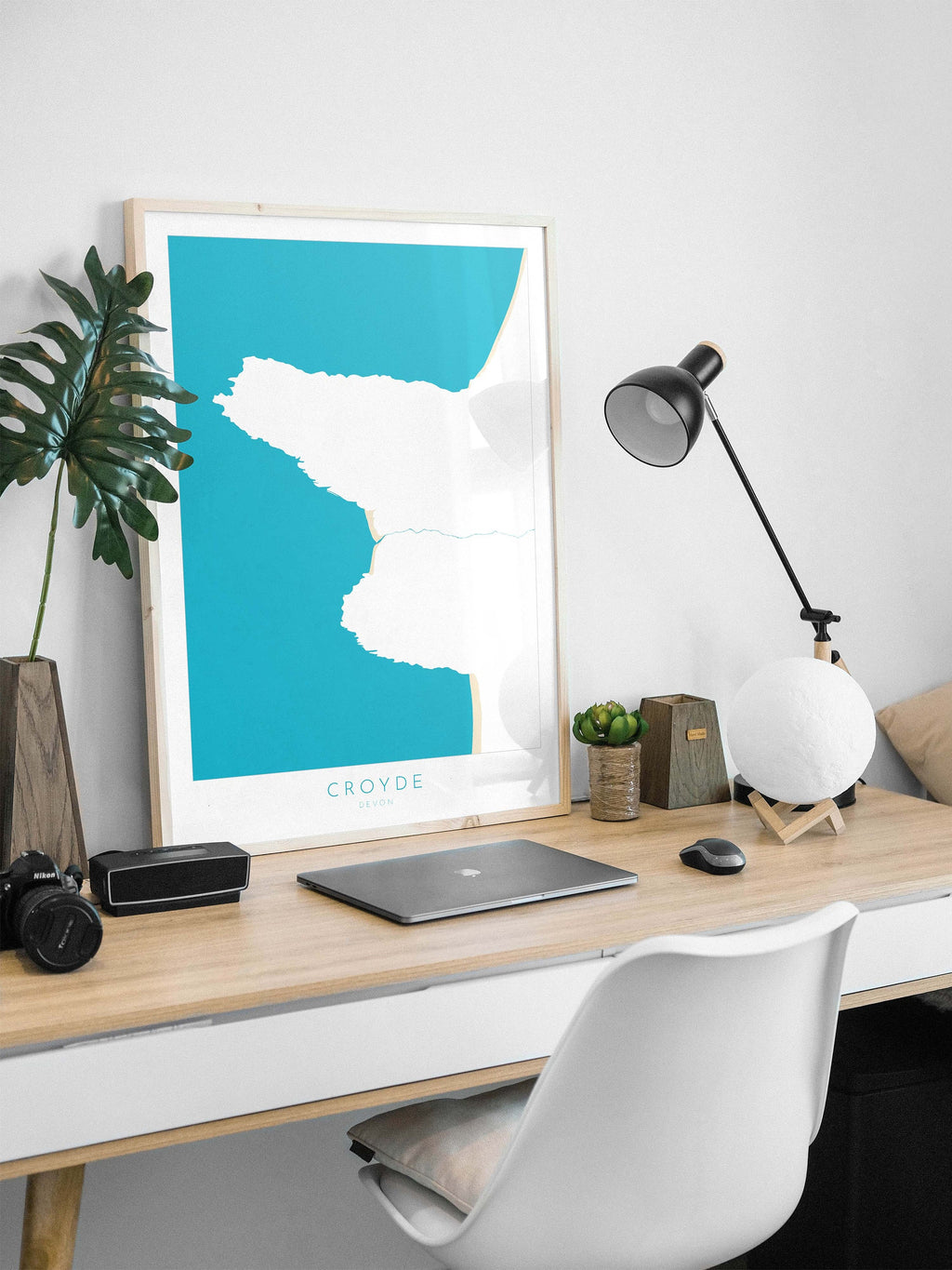 Croyde Map Art - Croyde Devon Map, Croyde Beach Print, Croyde Art Print, Devon Beach Art, North Devon Map Art, Devon Coast Map, Surf Art