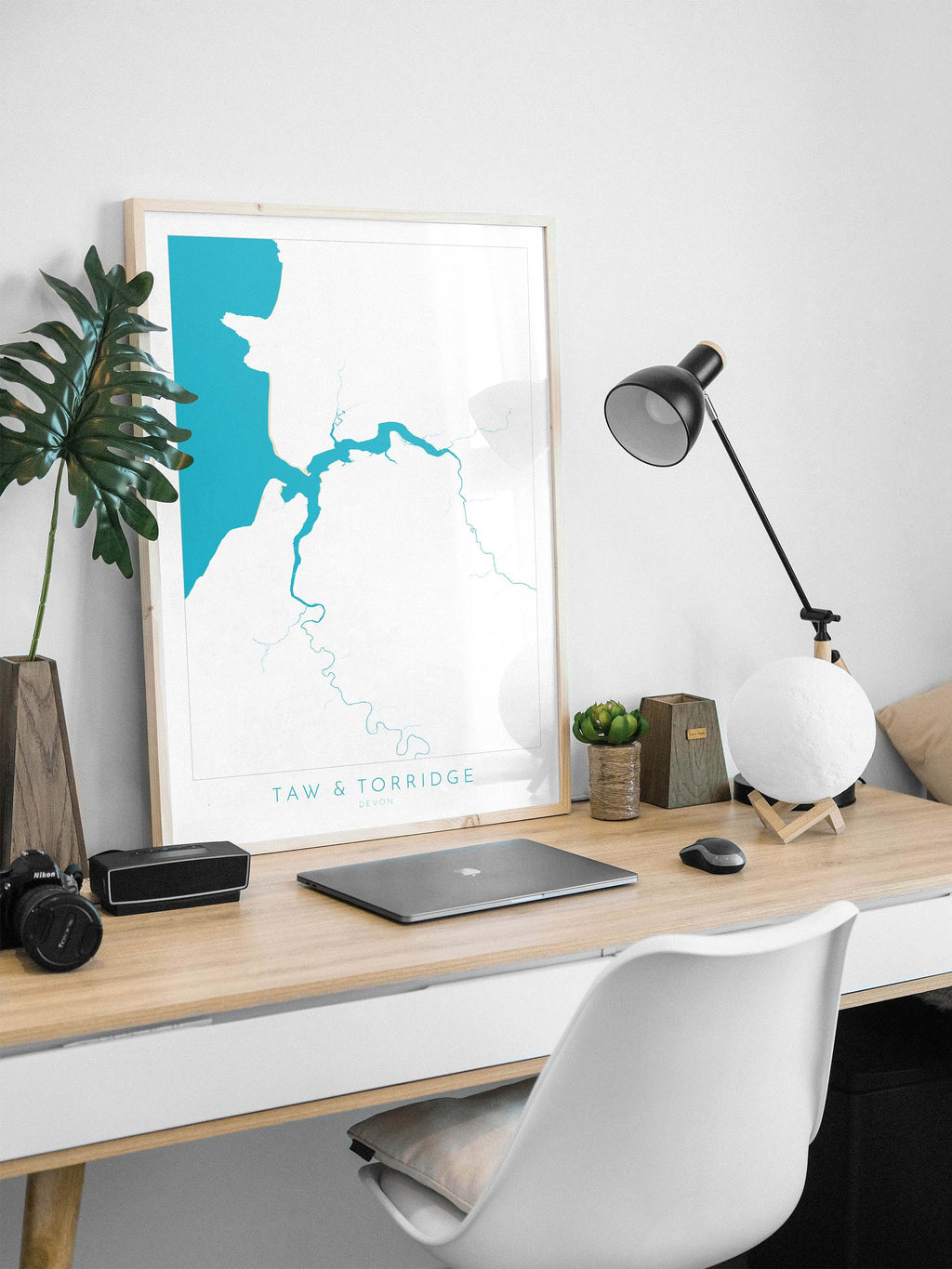 Rivers Taw and Torridge Estuary Map Art - Devon Map, Bideford Map Art, Westward Ho! Beach Art, Bideford Map, Barnstaple Art, Croyde Map