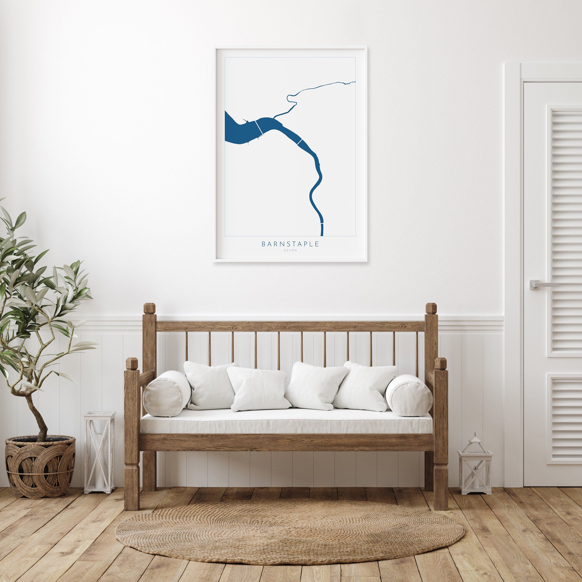 Barnstaple Map Art - Devon Map Art, River Taw Map,Barnstaple Art Print, North Devon Map Art, River Taw Art Devon, Devon Rivers Art