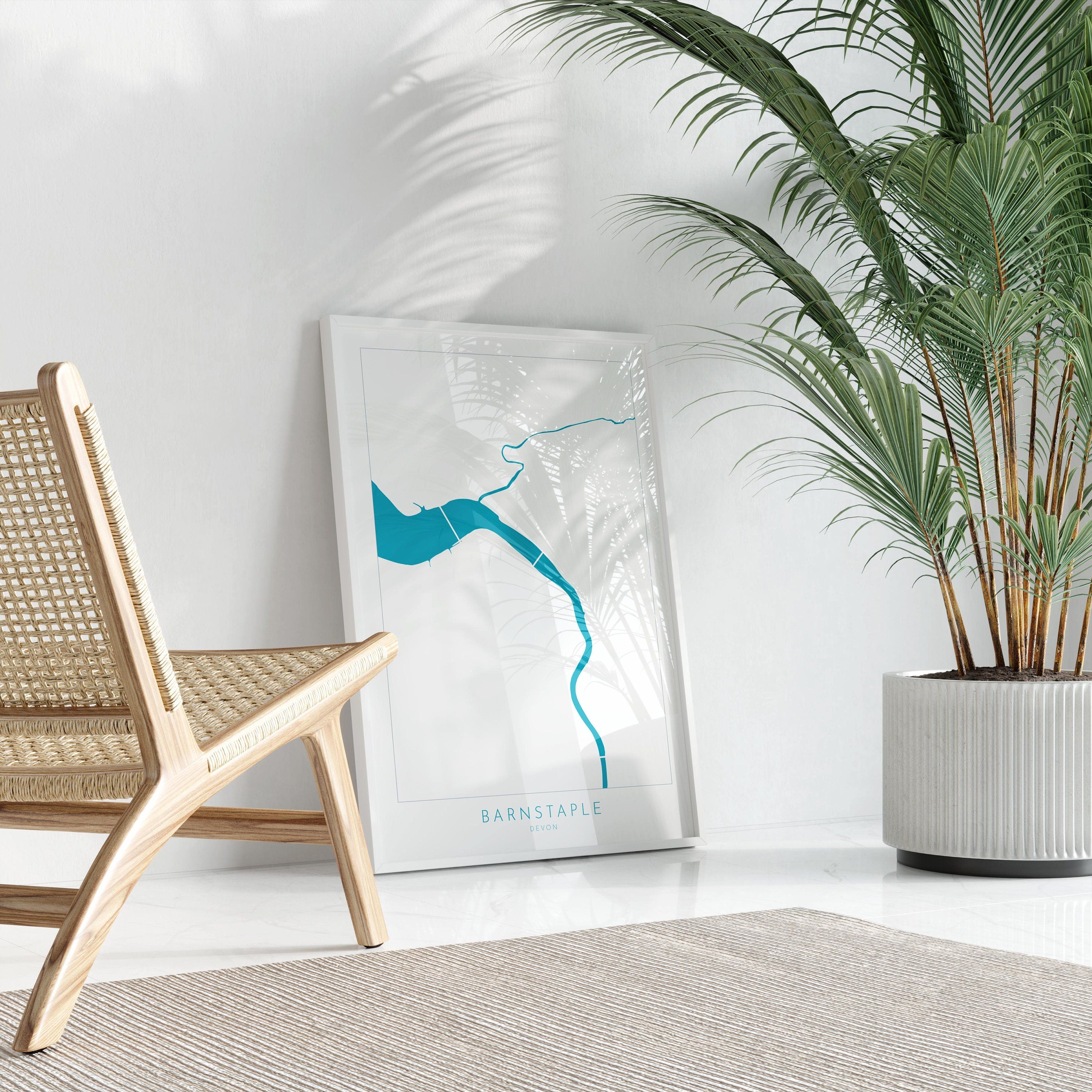 Barnstaple Map Art - Devon Map Art, River Taw Map,Barnstaple Art Print, North Devon Map Art, River Taw Art Devon, Devon Rivers Art