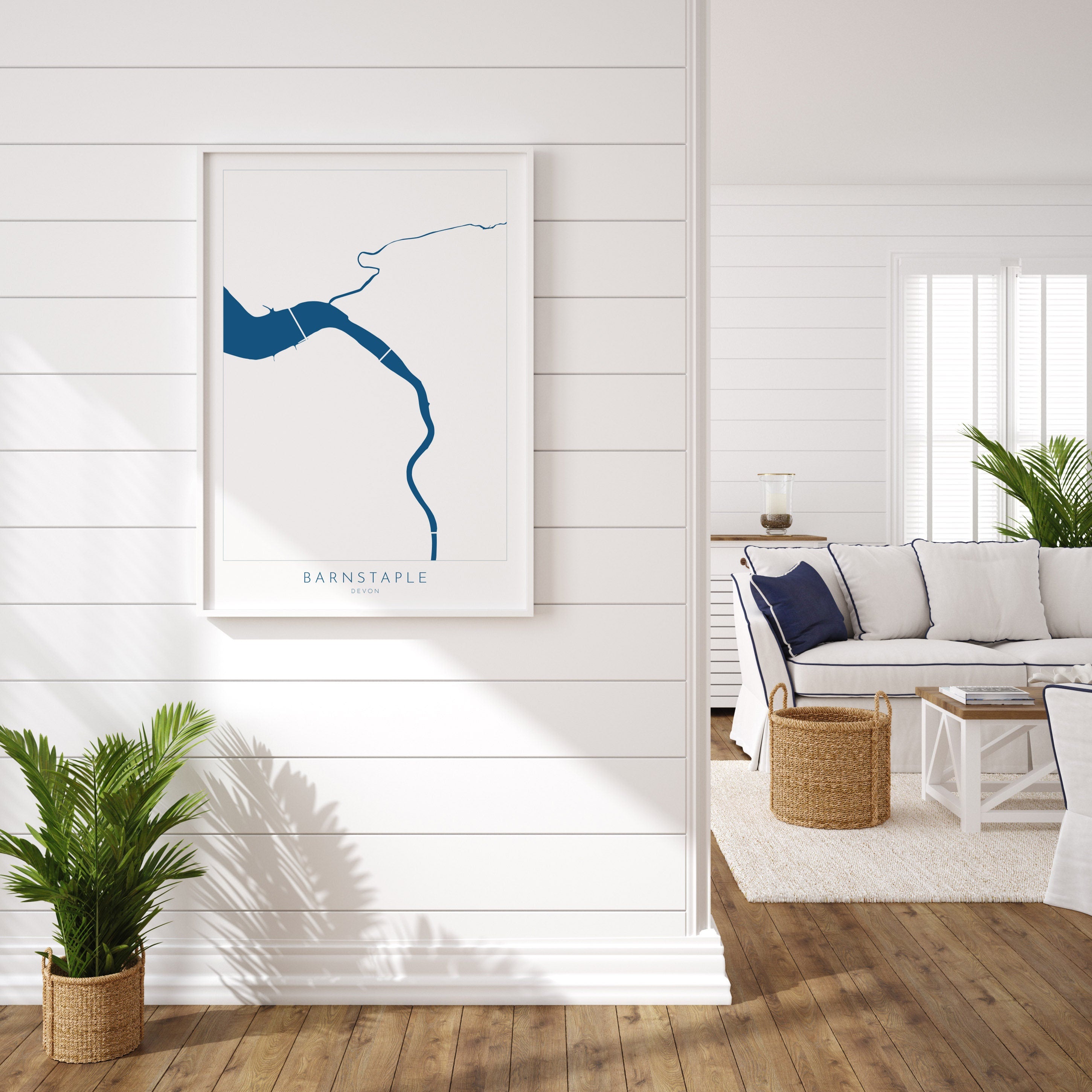 Barnstaple Map Art - Devon Map Art, River Taw Map,Barnstaple Art Print, North Devon Map Art, River Taw Art Devon, Devon Rivers Art