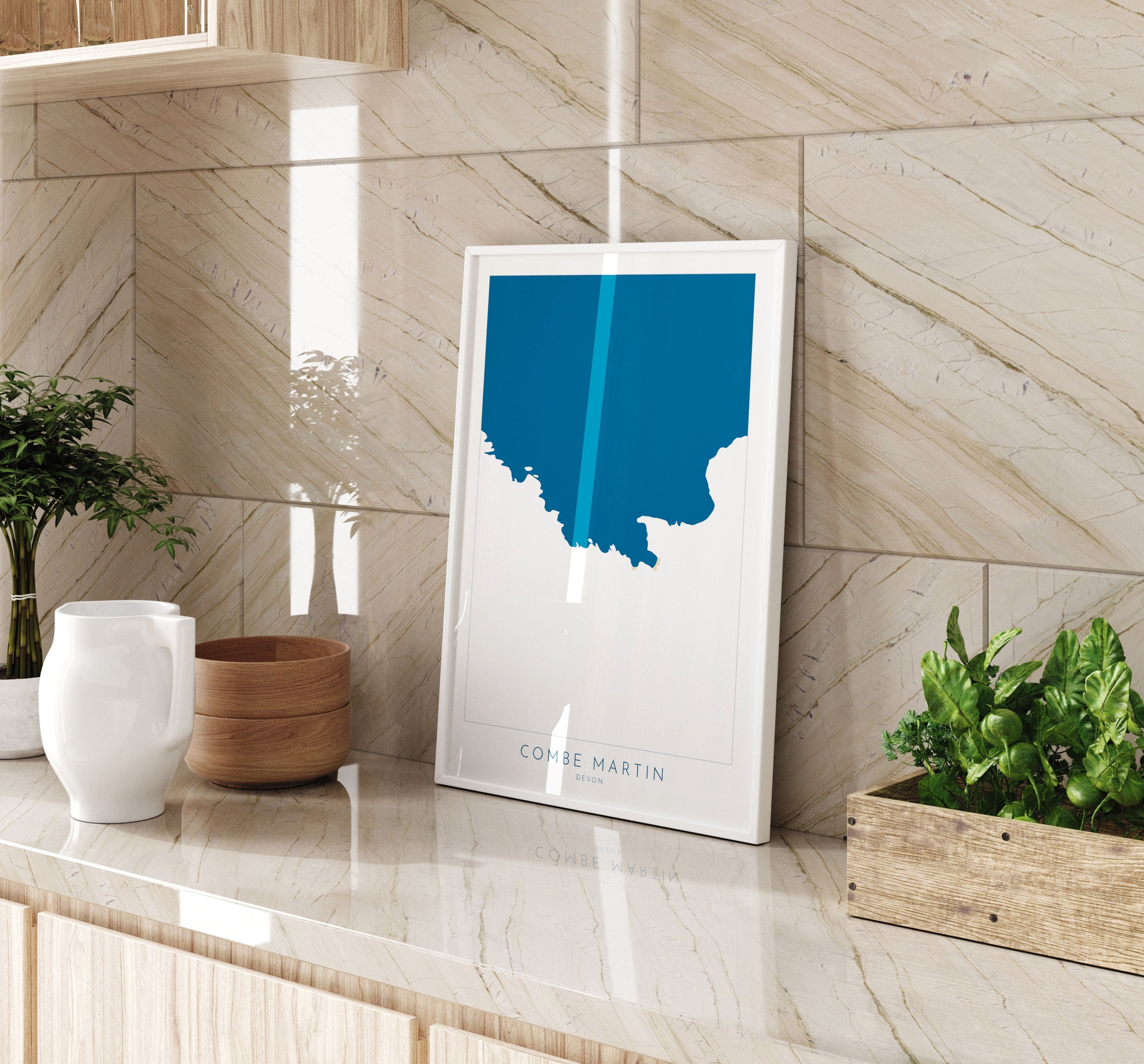 Combe Martin Map Art- Combe Martin Devon Map, North Devon Map Art, Combe Martin Beach, Combe Martin Art Print, Combe Martin Wall Art, Exmoor