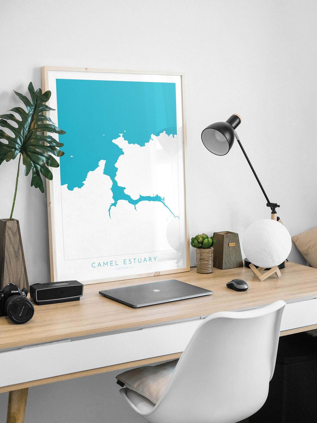 Camel Estuary Map Art - North Cornwall Map, Padstow Map Art, Rock Beach Cornwall, Wadebridge Wall Art, River Art, Polzeath Poster, River Map