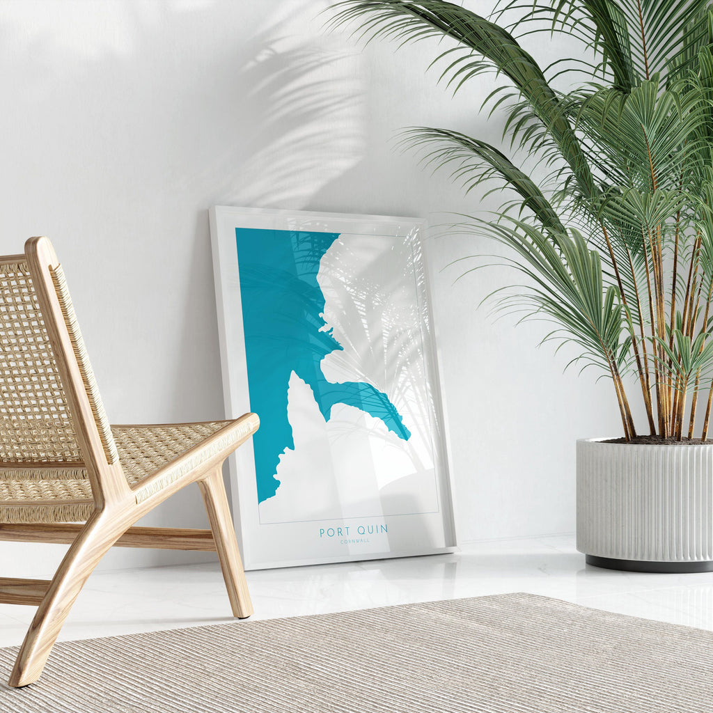 Port Quin Map Art - North Cornwall Coast Map, Port Quin Cornwall, Port Quin Wall Art, Cornwall Beach Art, Port Quin Poster, Cornish Art