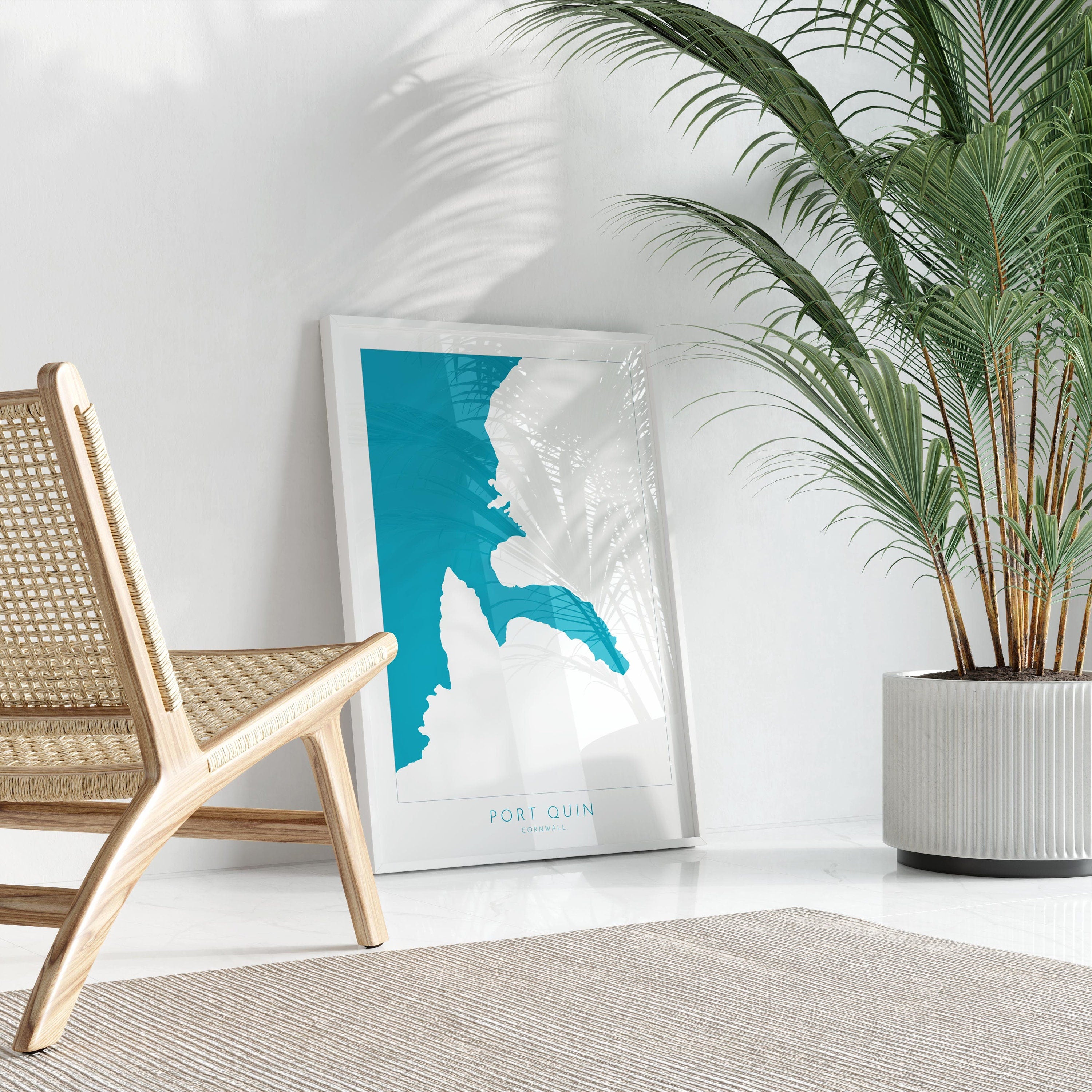 Port Quin Map Art - North Cornwall Coast Map, Port Quin Cornwall, Port Quin Wall Art, Cornwall Beach Art, Port Quin Poster, Cornish Art