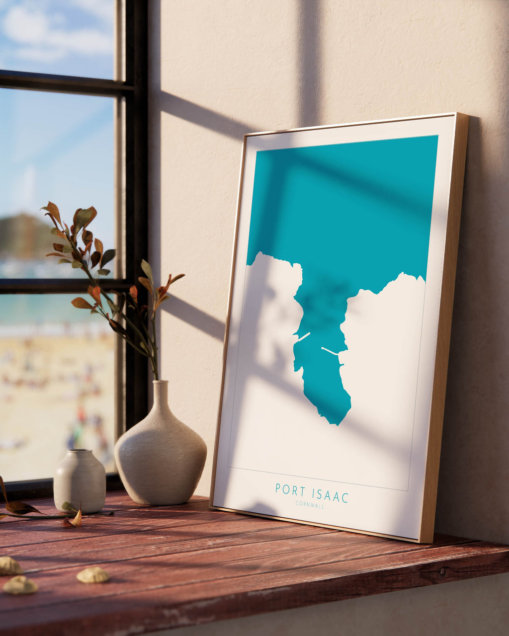 Port Isaac Map Art - North Cornwall Map, Port Isaac Print Cornwall, Port Isaac Wall Art, Beach Art, Port Isaac Poster, Cornish Art, Cornwall