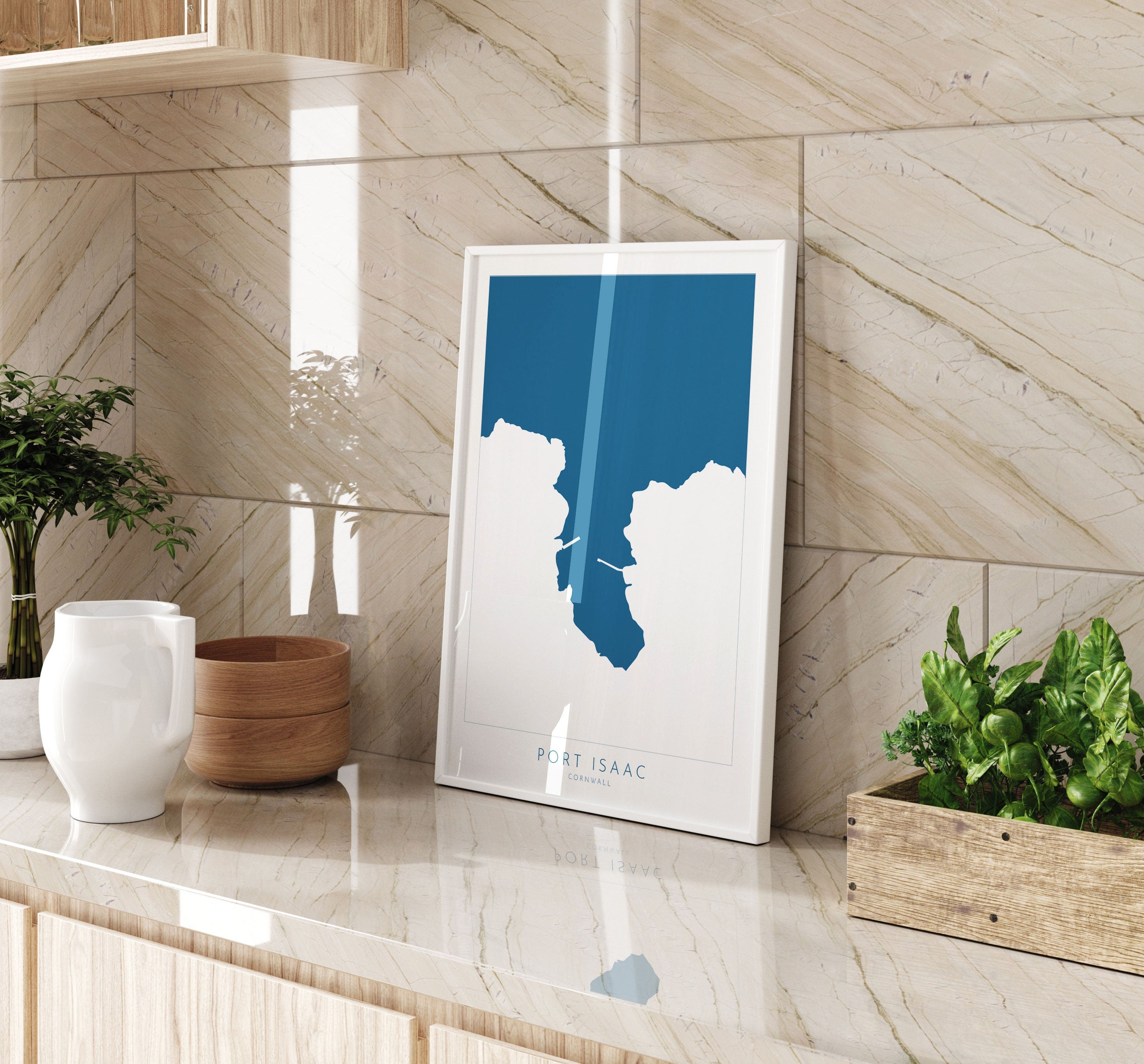 Port Isaac Map Art - North Cornwall Map, Port Isaac Print Cornwall, Port Isaac Wall Art, Beach Art, Port Isaac Poster, Cornish Art, Cornwall